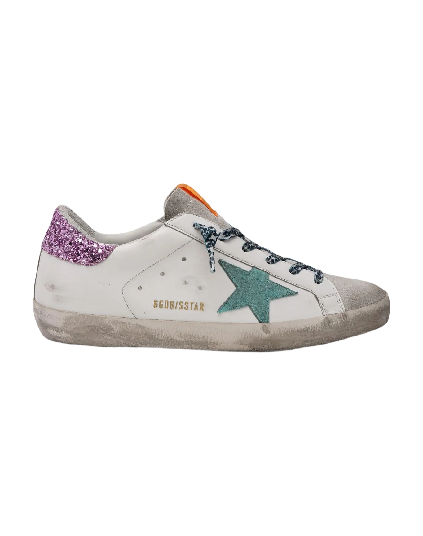 Women | Super-Star Leather Upper Suede Star Glitter Heel | Ice x White x Aquamarine x Pink - Image 3