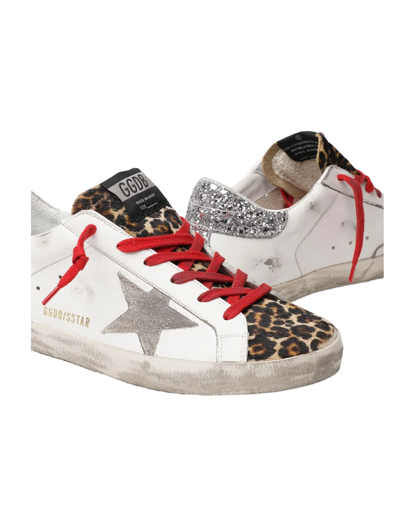 Women | Super-Star Leather Upper Suede Star Leopard Horsy | White x Brown Leo x Ice x Silver - Image 2