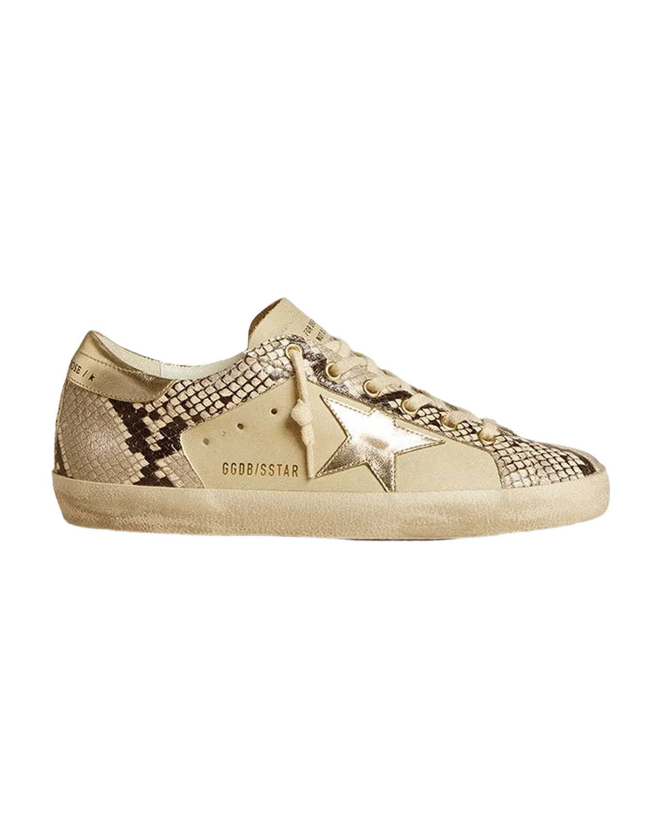 Women | Super-Star Leather with Python & Platinum Star Inserts | Grey Black Python x Sand x Platinum - Image 3