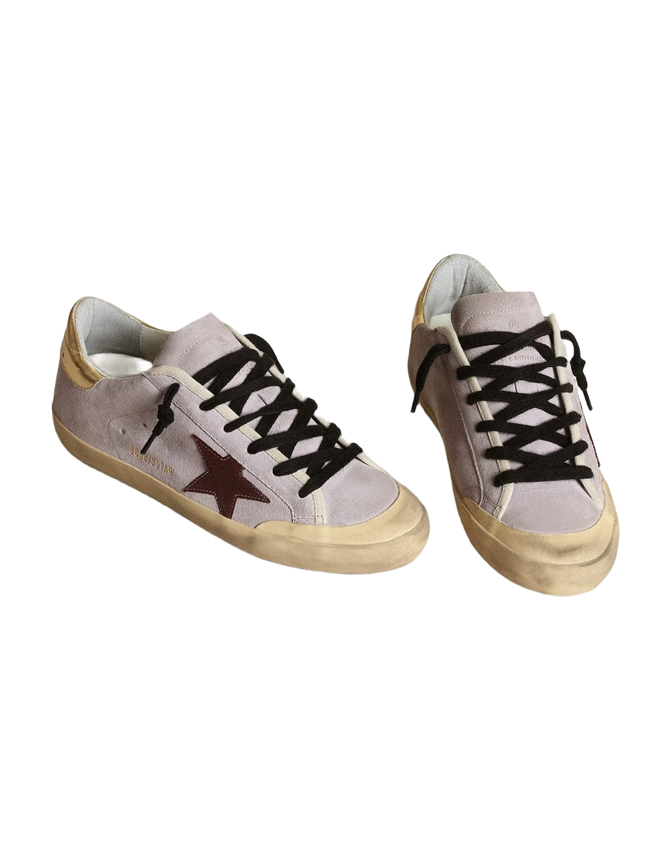 Women | Super-Star Lilac Suede with A Brown Star & Gold Heel Tab | Lilac x Chocolate Brown x Gold - Image 8
