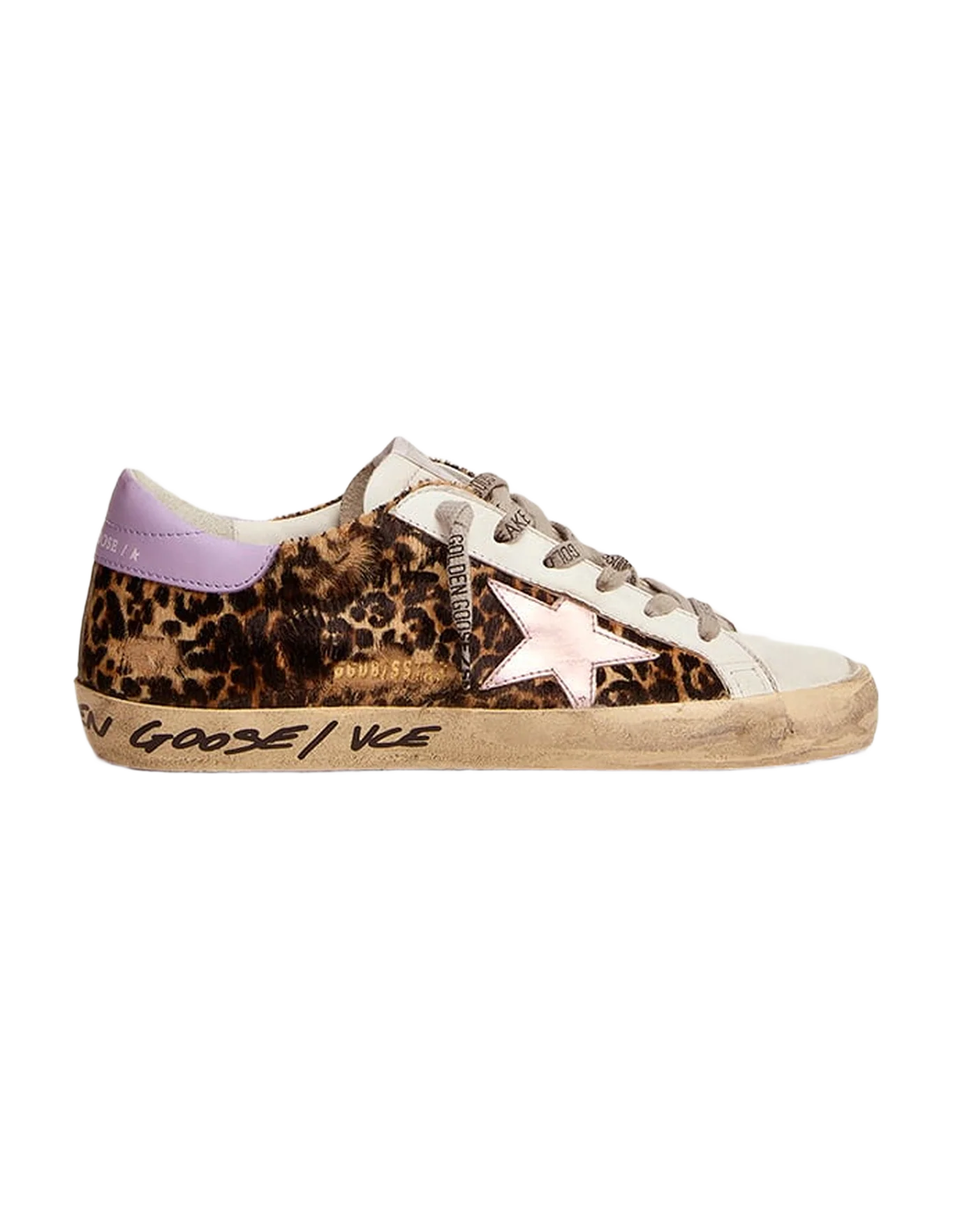 Women | Super-Star Ltd Leopard Pony Skin with Salmon Color Star | Beige Brown Leo x Salmon Pink x Purple - Image 8