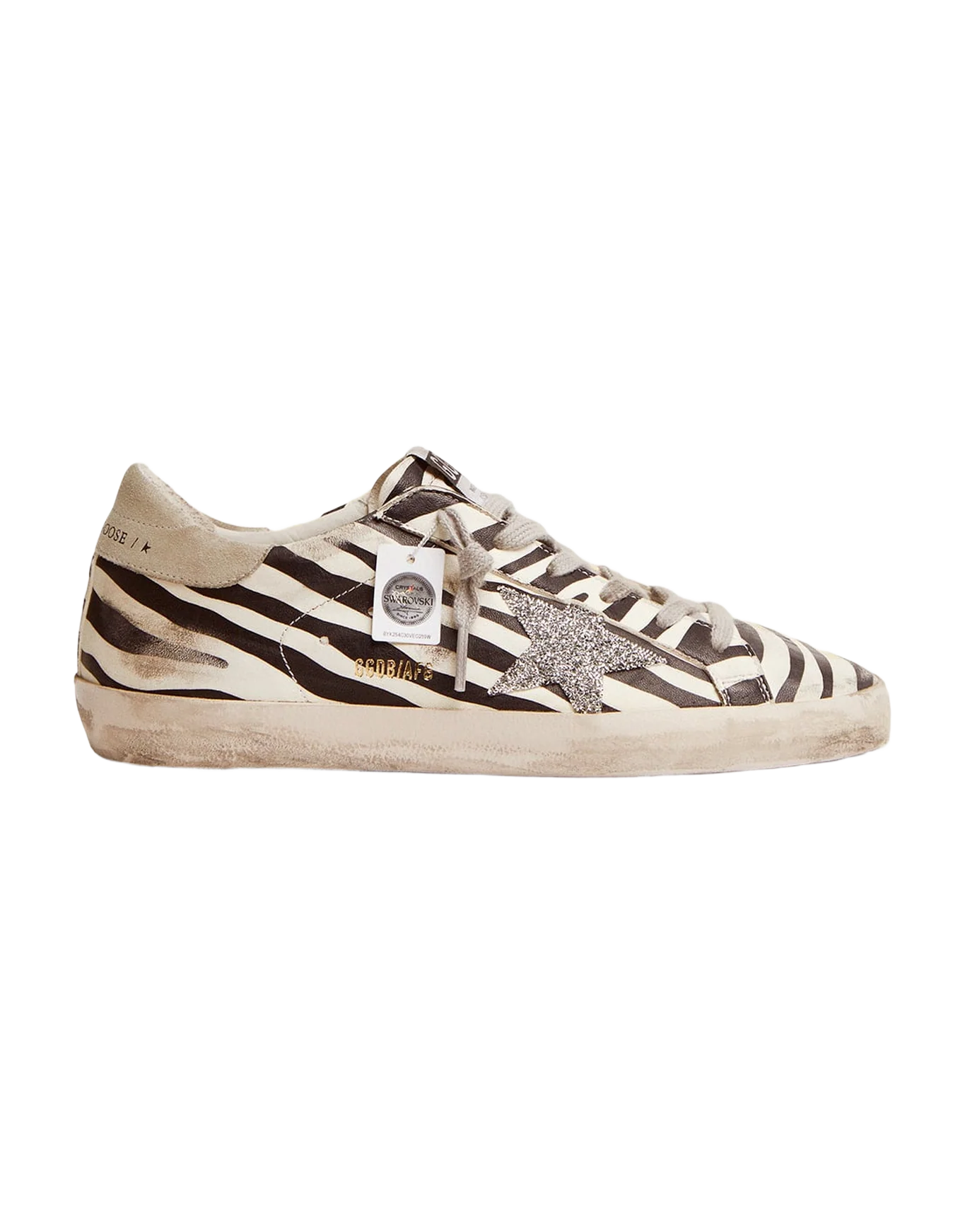 Women | Super-Star Ltd Sneakers Animal-Print Pony Skin with Swarovski Star | Zebra x Breige Brown Leo x Silver x Ice - Image 7