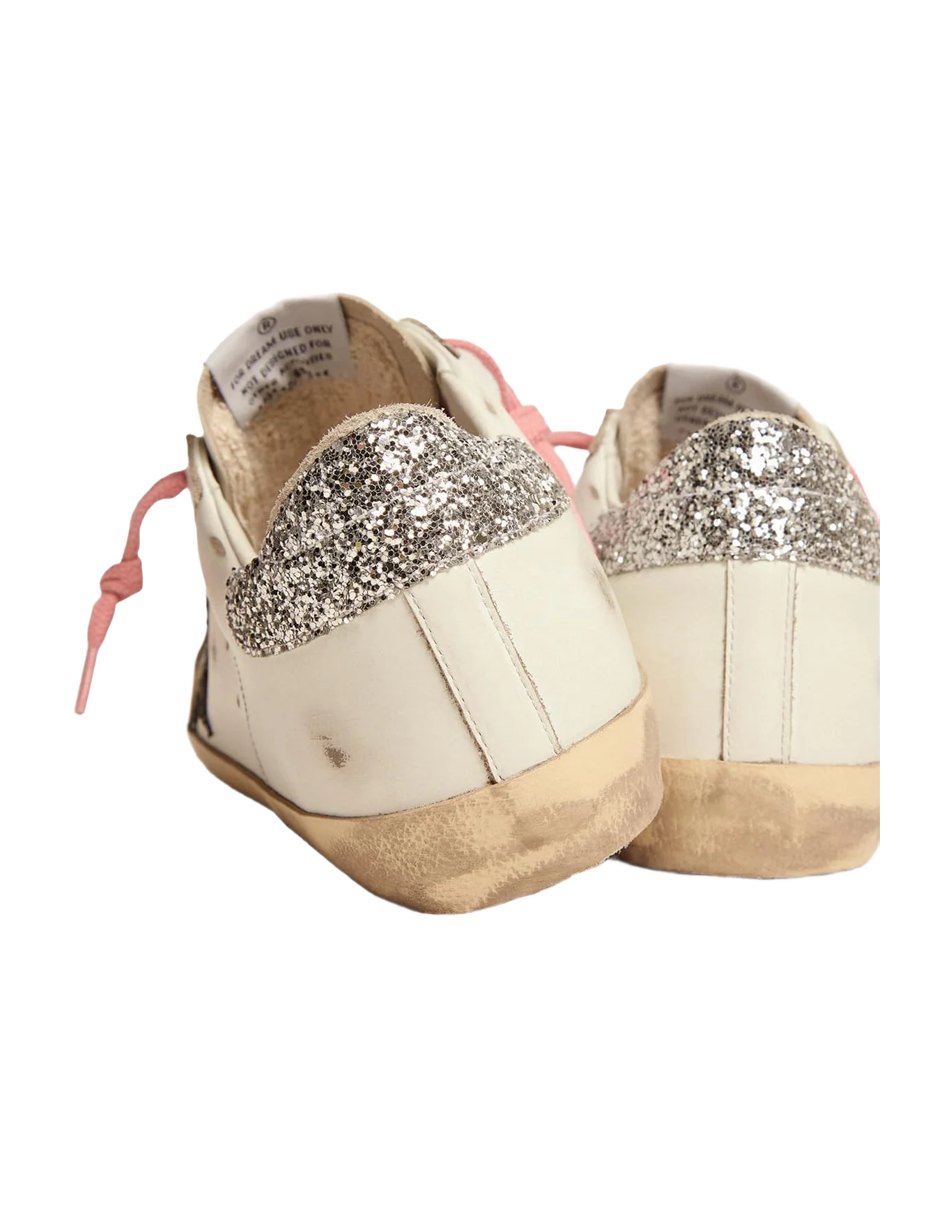 Women | Super-Star Ltd Sneakers with Colored Glitter Star & Heel Tab | White x Dark Blue x Silver - Image 6