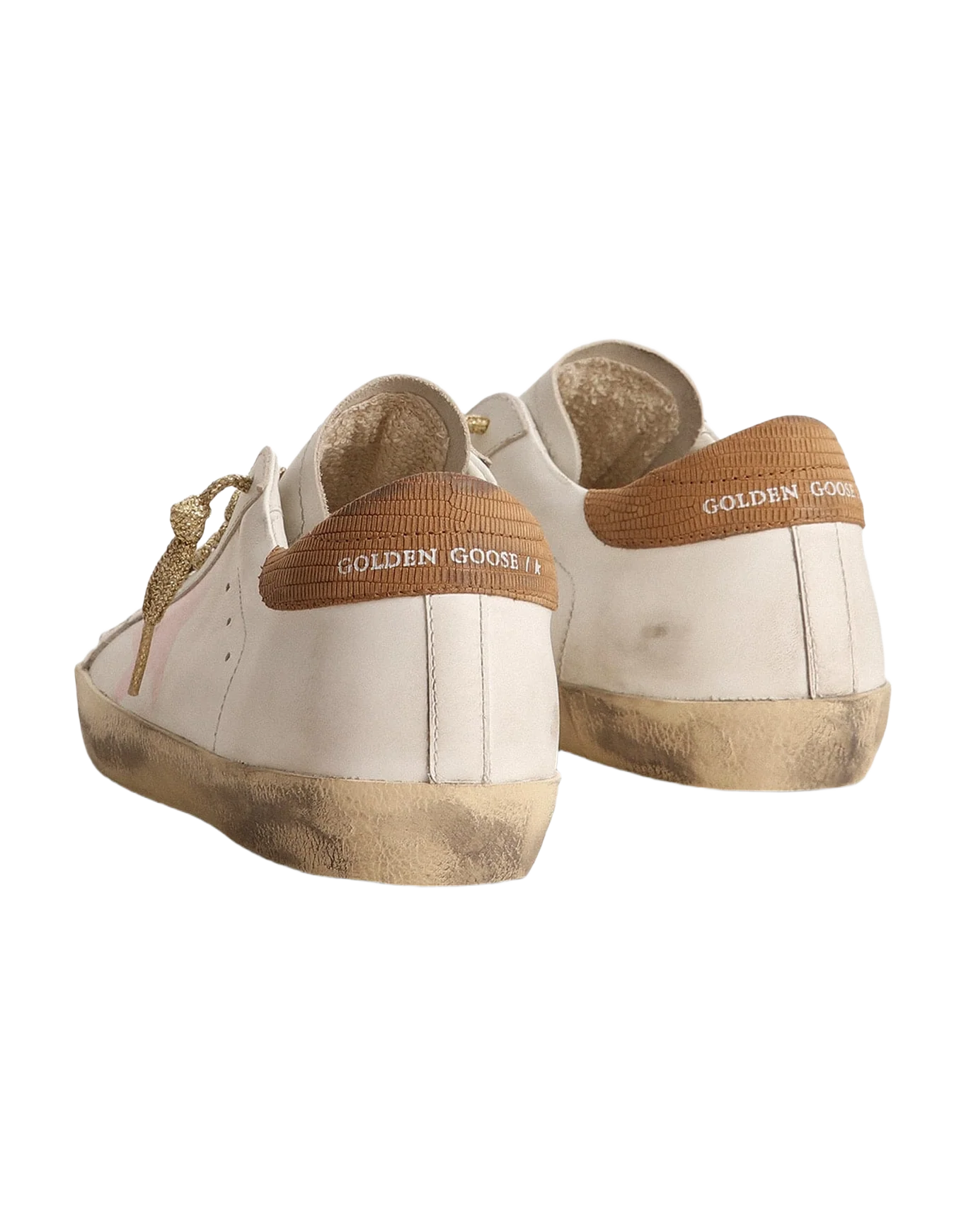 Women | Super-Star Ltd Sneakers with Pink Screen Printed Star & Leather Heel Tab | White x Pink x Light Brown - Image 4