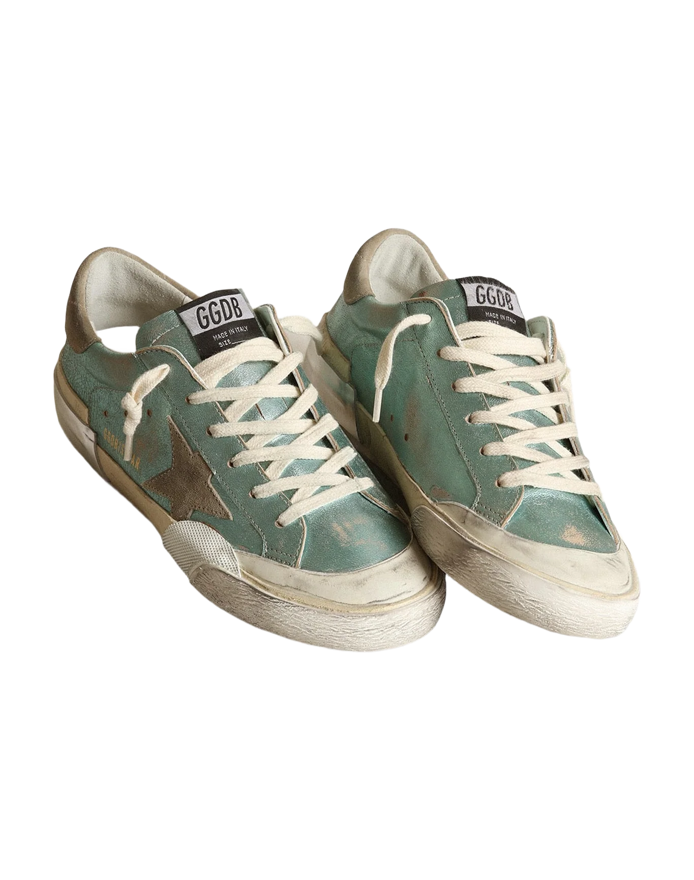 Women | Super-Star Mint Green Laminated Leather with Gray Star | Mint x Ice - Image 4