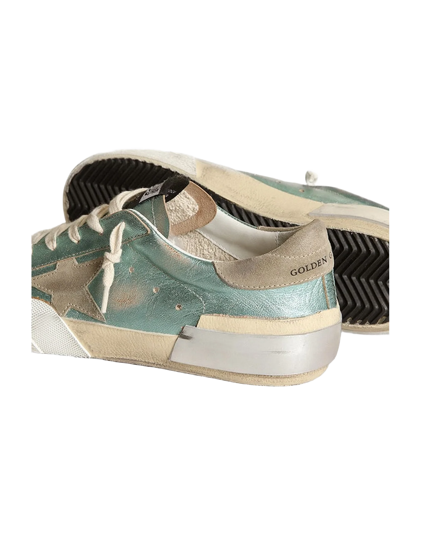 Women | Super-Star Mint Green Laminated Leather with Gray Star | Mint x Ice - Image 7