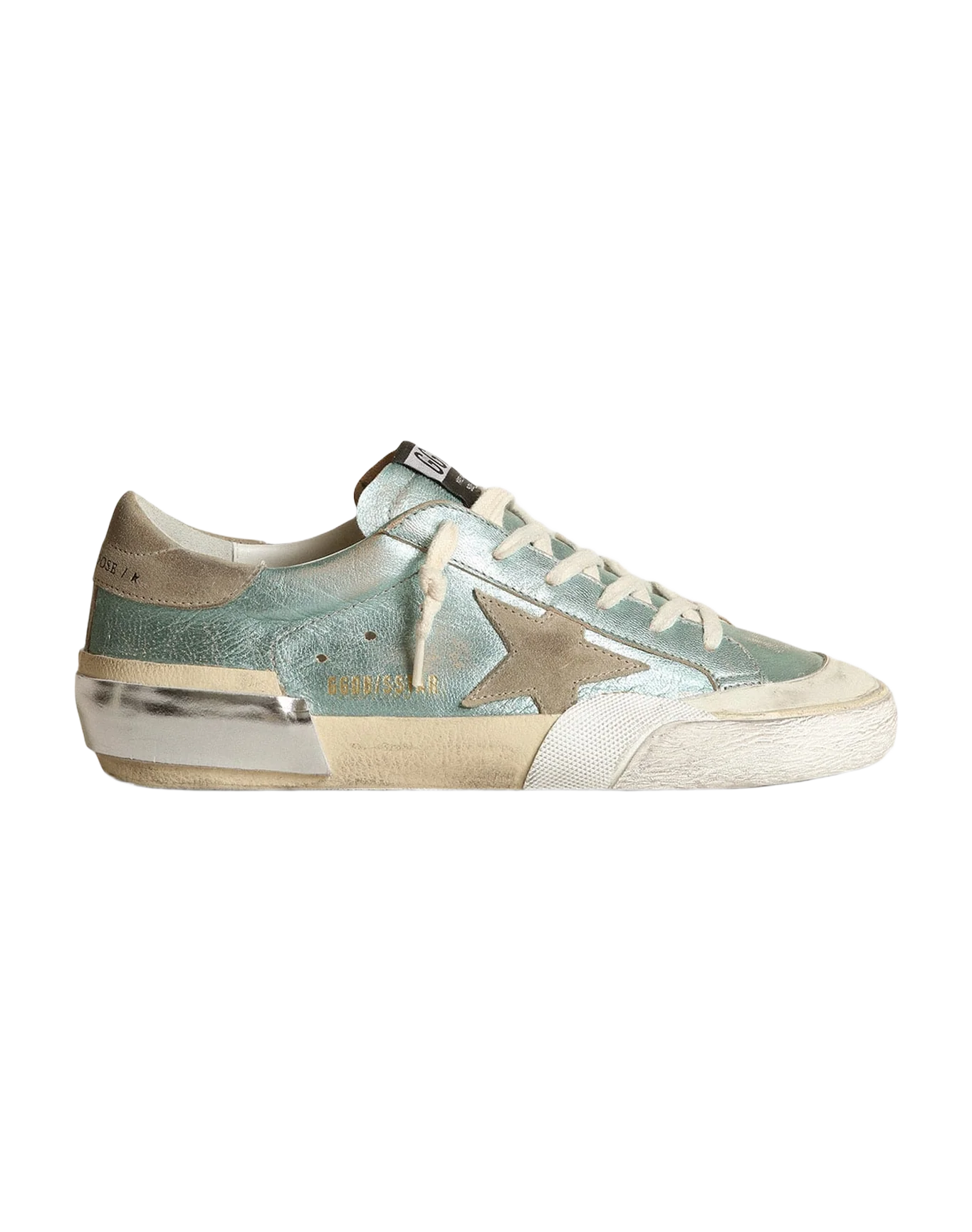 Women | Super-Star Mint Green Laminated Leather with Gray Star | Mint x Ice - Image 8