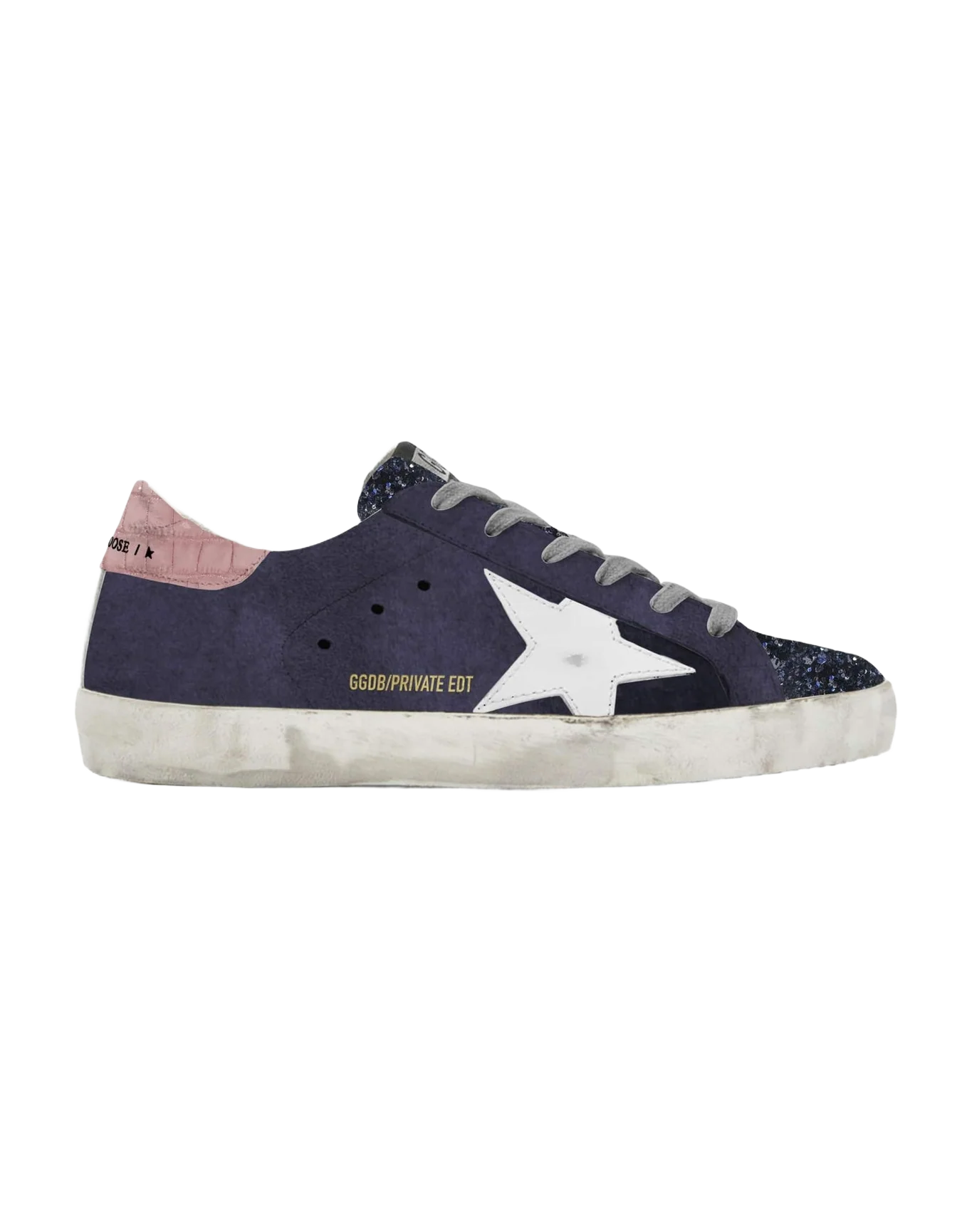 Women | Super-Star Navy Suede with White Star & Cocco Pink Heel Tab