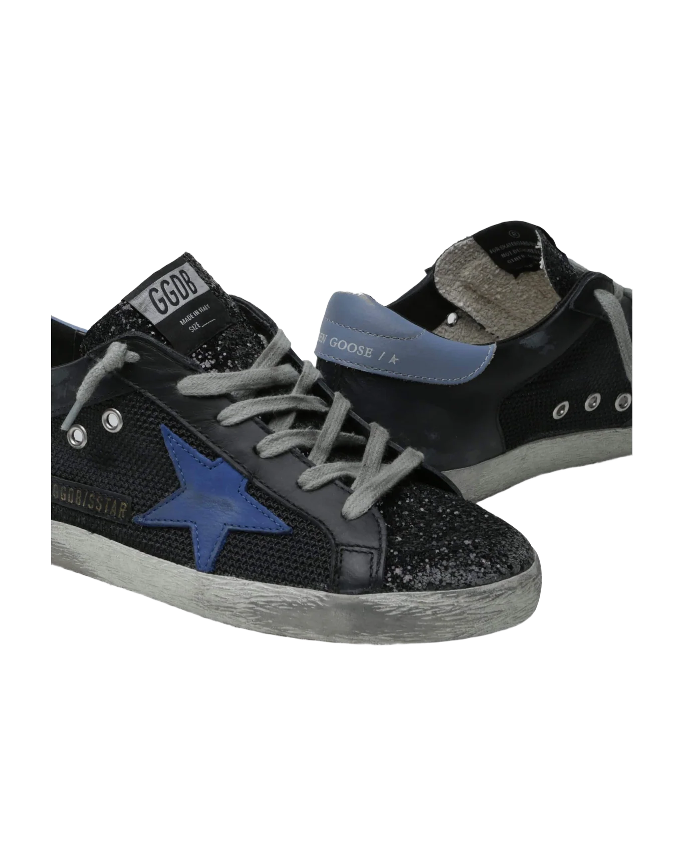 Women | Super-Star Net & Leather Upper Nabuk Star Glitter | Black x Bluette x Powder Blue - Image 3