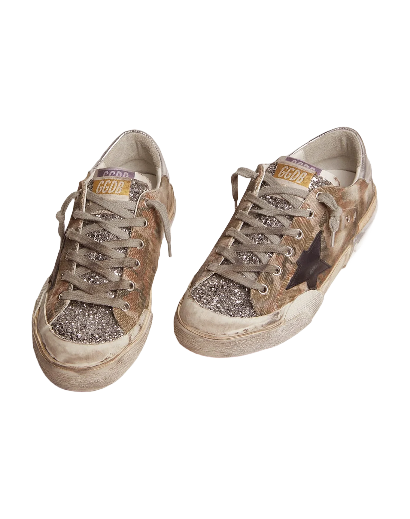 Women | Super-Star Penstar Lab Sneakers Camouflage Canvas with Multi-Foxing | Green Camouflage x Black x Silver - Image 6