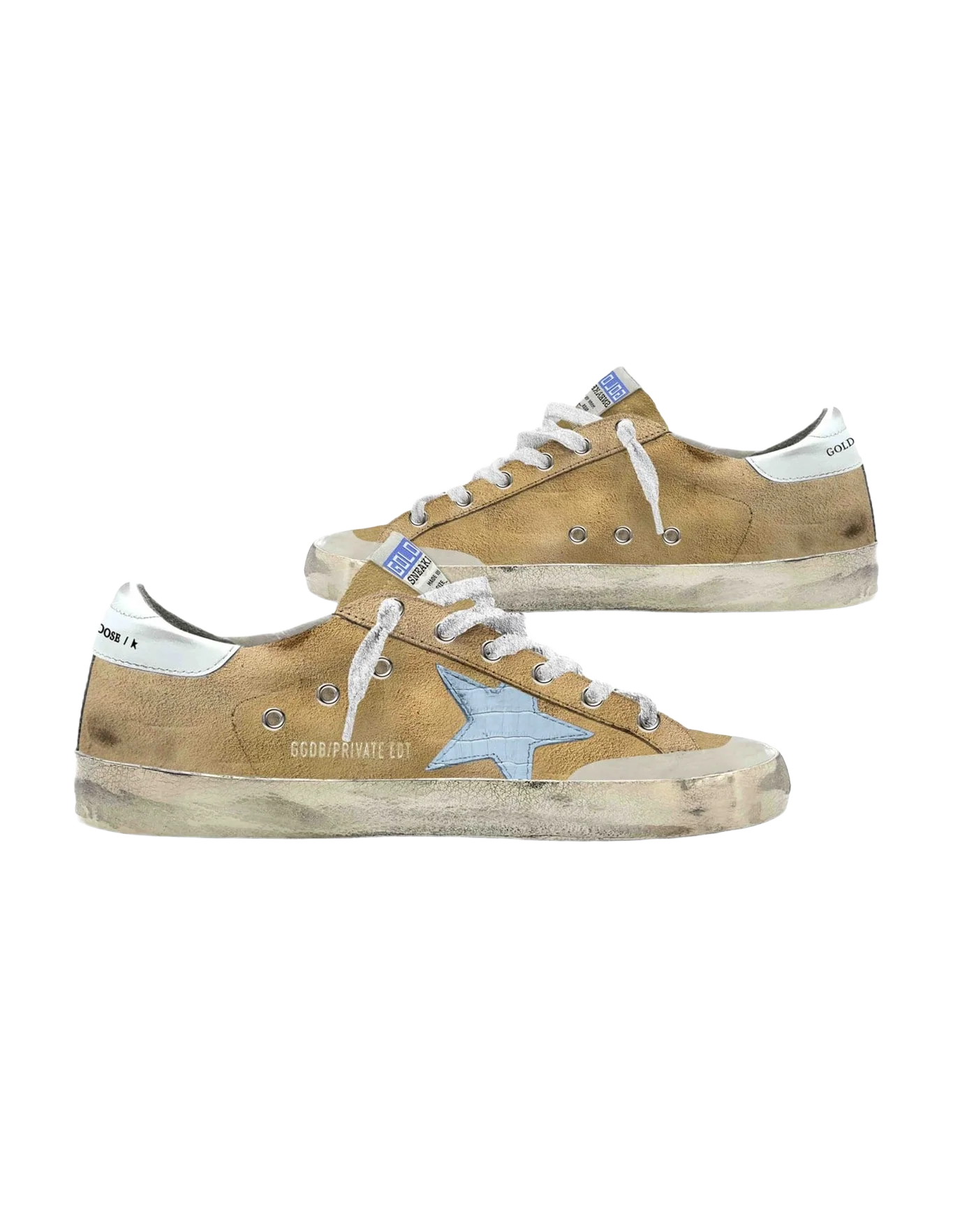 Women | Super-Star Penstar Suede Upper Cocco Print Leather | Tobacco x Light Blue x White - Image 2