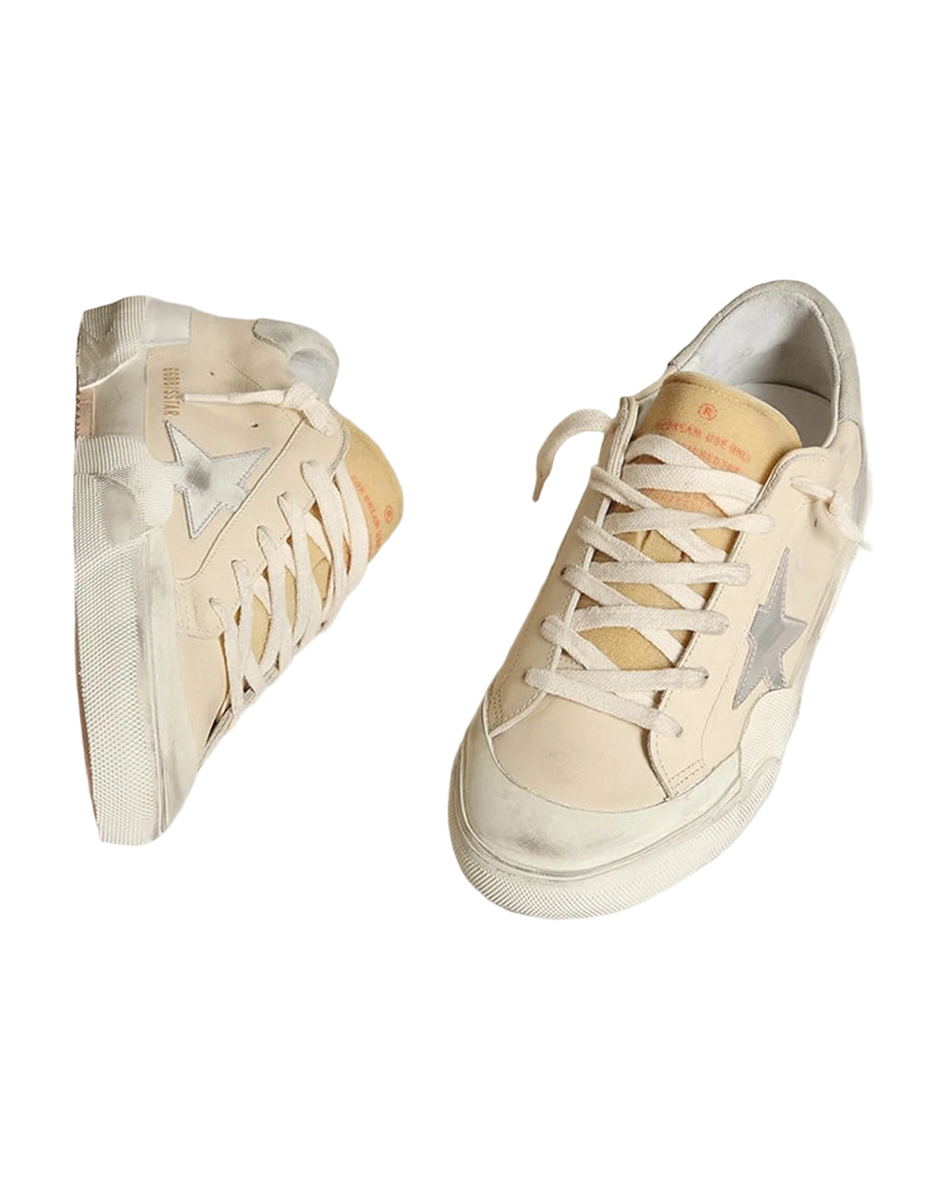 Women | Super-Star Penstar with Silver Leather Star & Suede Heel Tab | Cream x Silver x Ice - Image 2