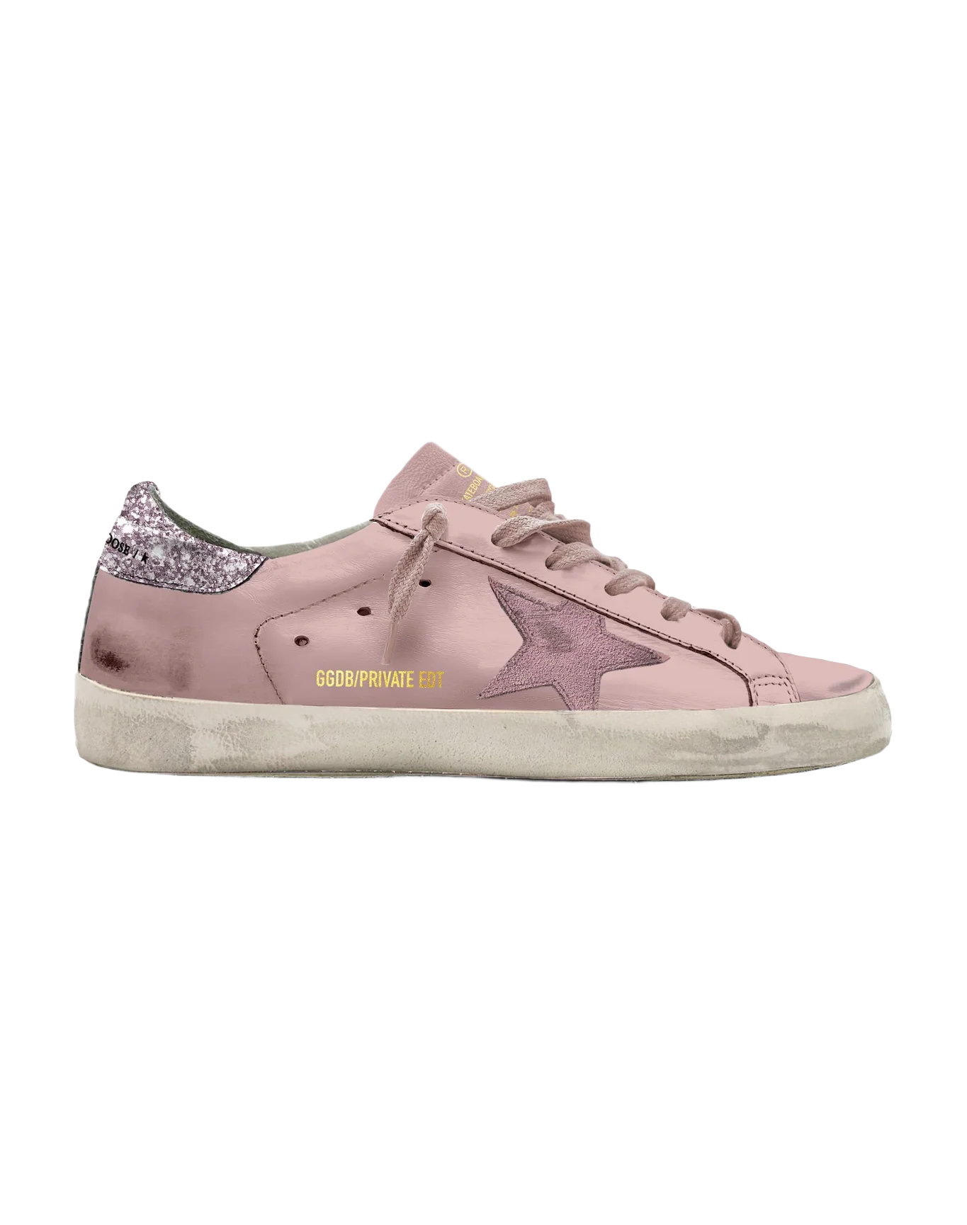 Women | Super-Star Pink Suede with Glitter Heel Tab | Antique Pink - Image 2