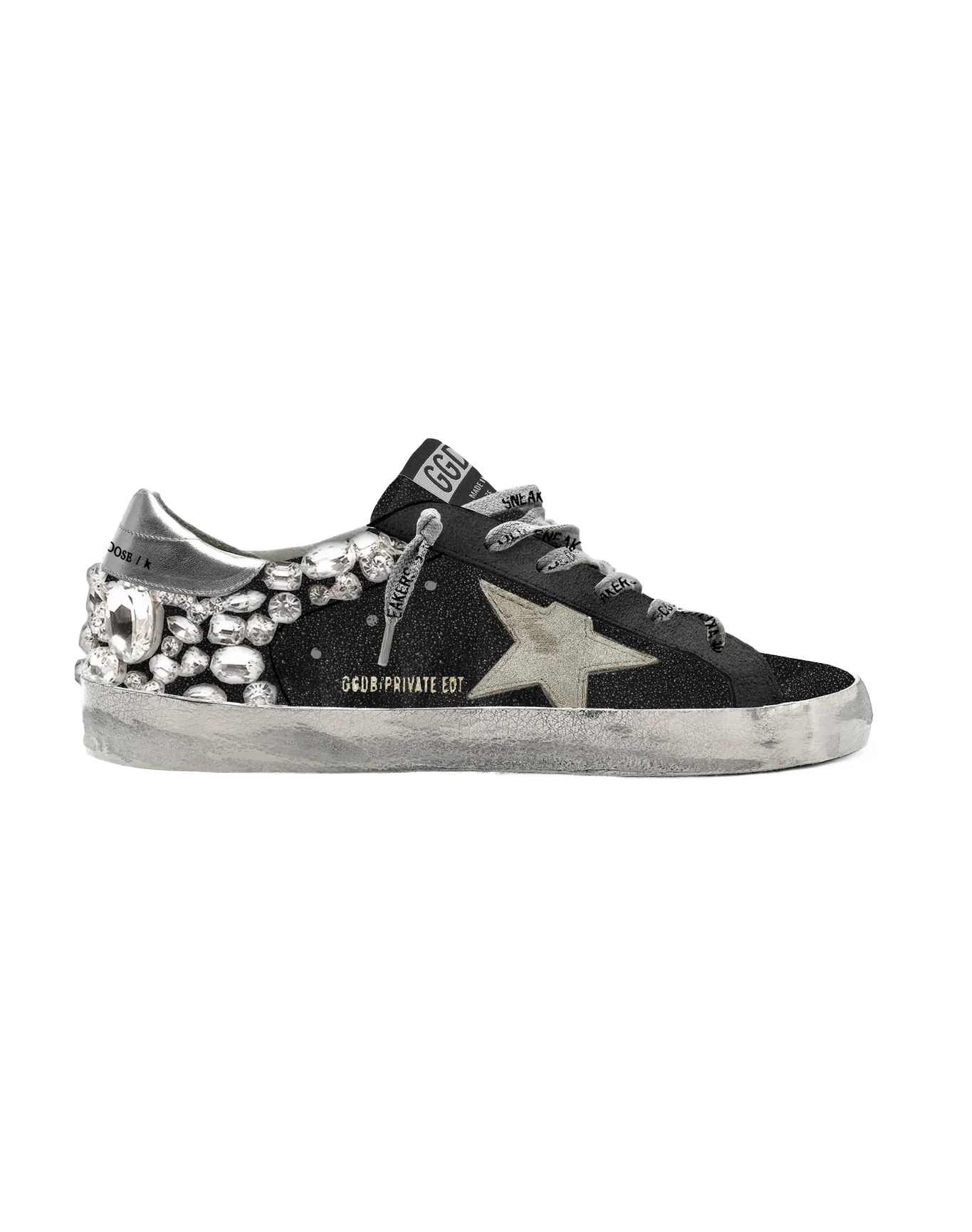 Women | Super-Star Private Edt Black with Silver Heel Tab & Ice Details | Black x Ice x Silver - Image 2