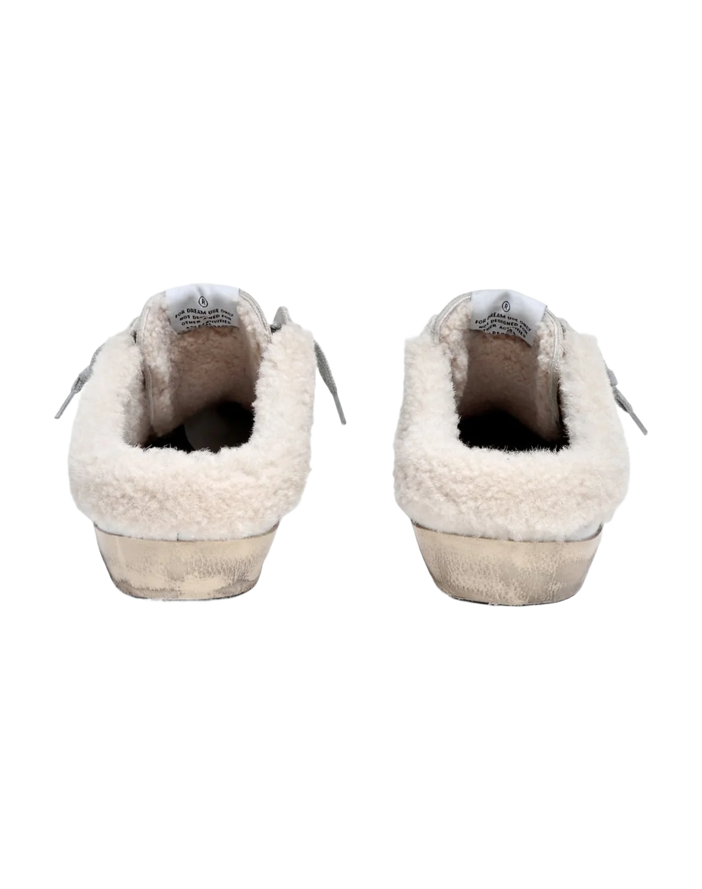 Women | Super-Star Sabot Leather with Laminated Star & Shearling Interior | White x Seedpearl x Natural White x Salmon
