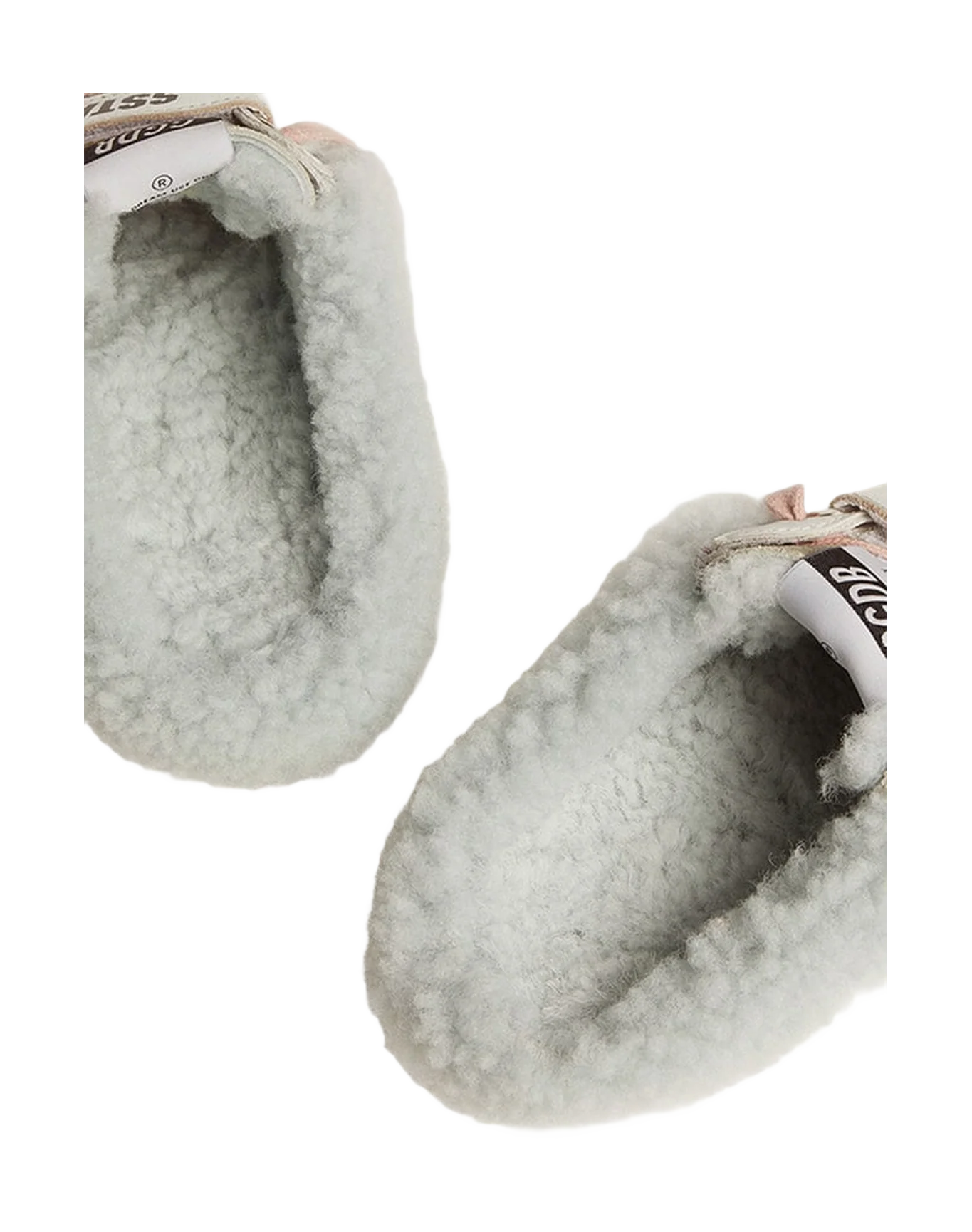 Women | Super-Star Sabot School Sneakers Leather with Silver Glitter Star & Shearling Interior | White x Ice x Silver x Light Blue - Image 6