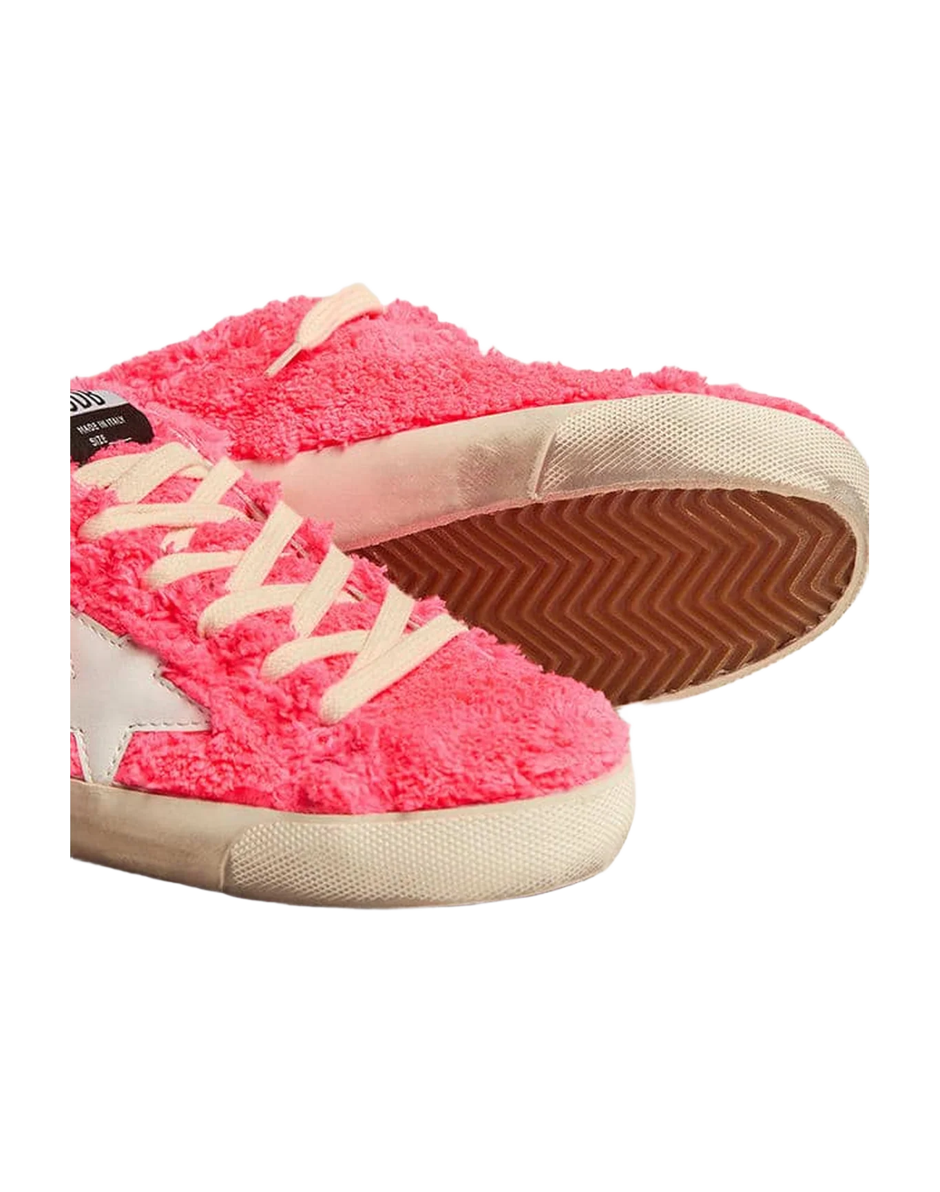 Women | Super-Star Sabot Sponge Upper Leather Star | Fuchsia x White - Image 2