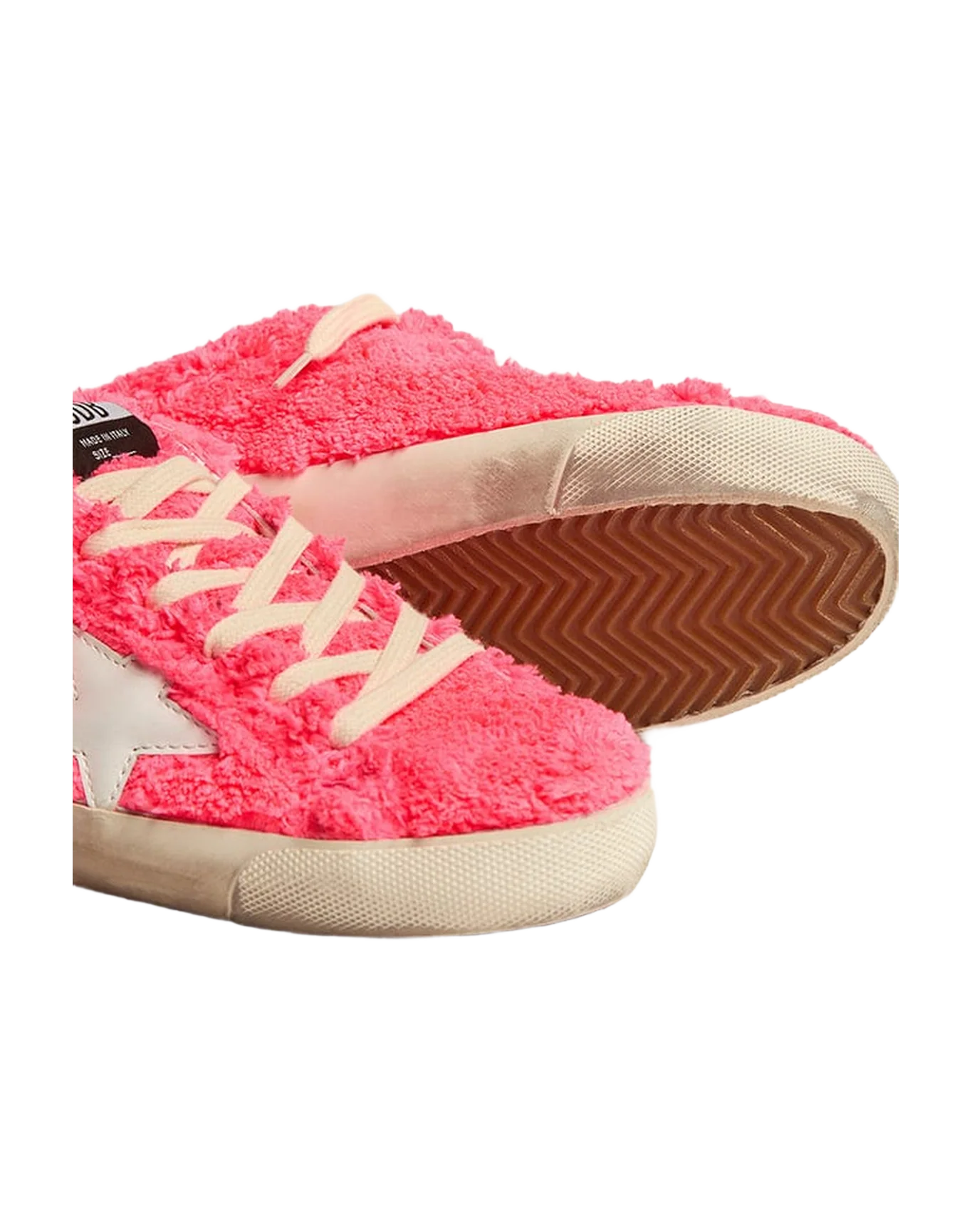 Women | Super-Star Sabot Sponge Upper Leather Star | Fuchsia x White - Image 7