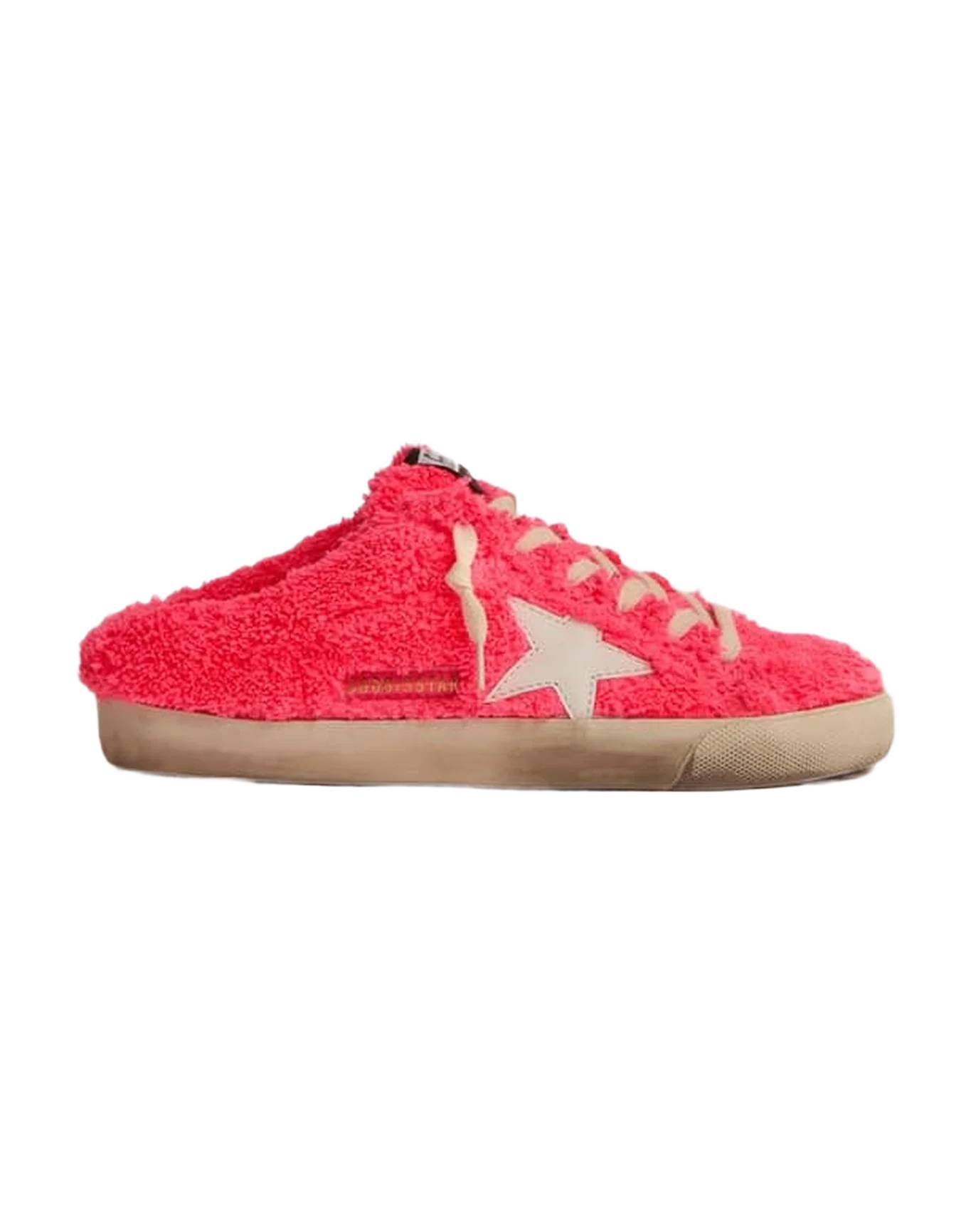 Women | Super-Star Sabot Sponge Upper Leather Star | Fuchsia x White - Image 8