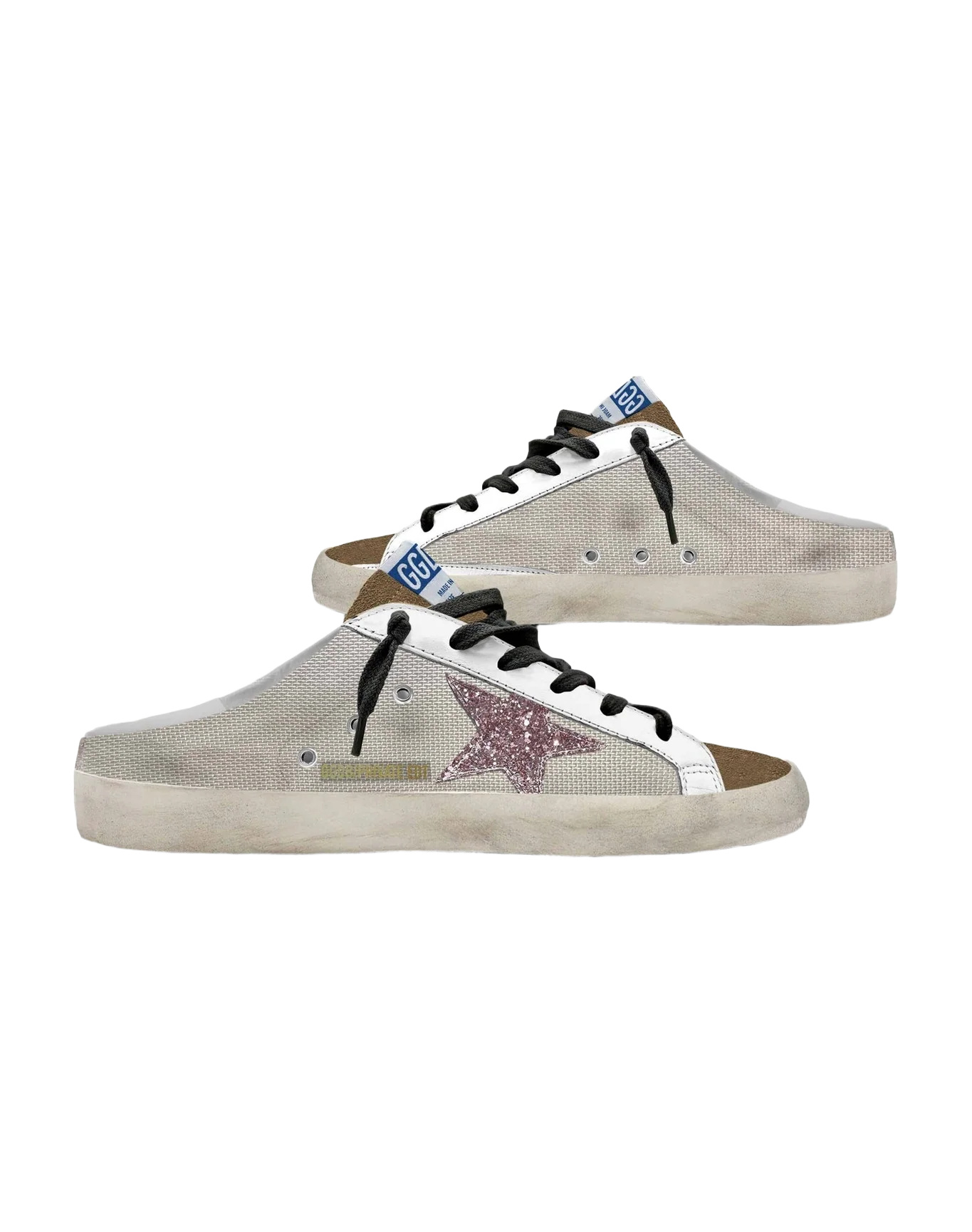 Women | Super-Star Sabot with Glitter Star | Silver x Tabacco x Pink