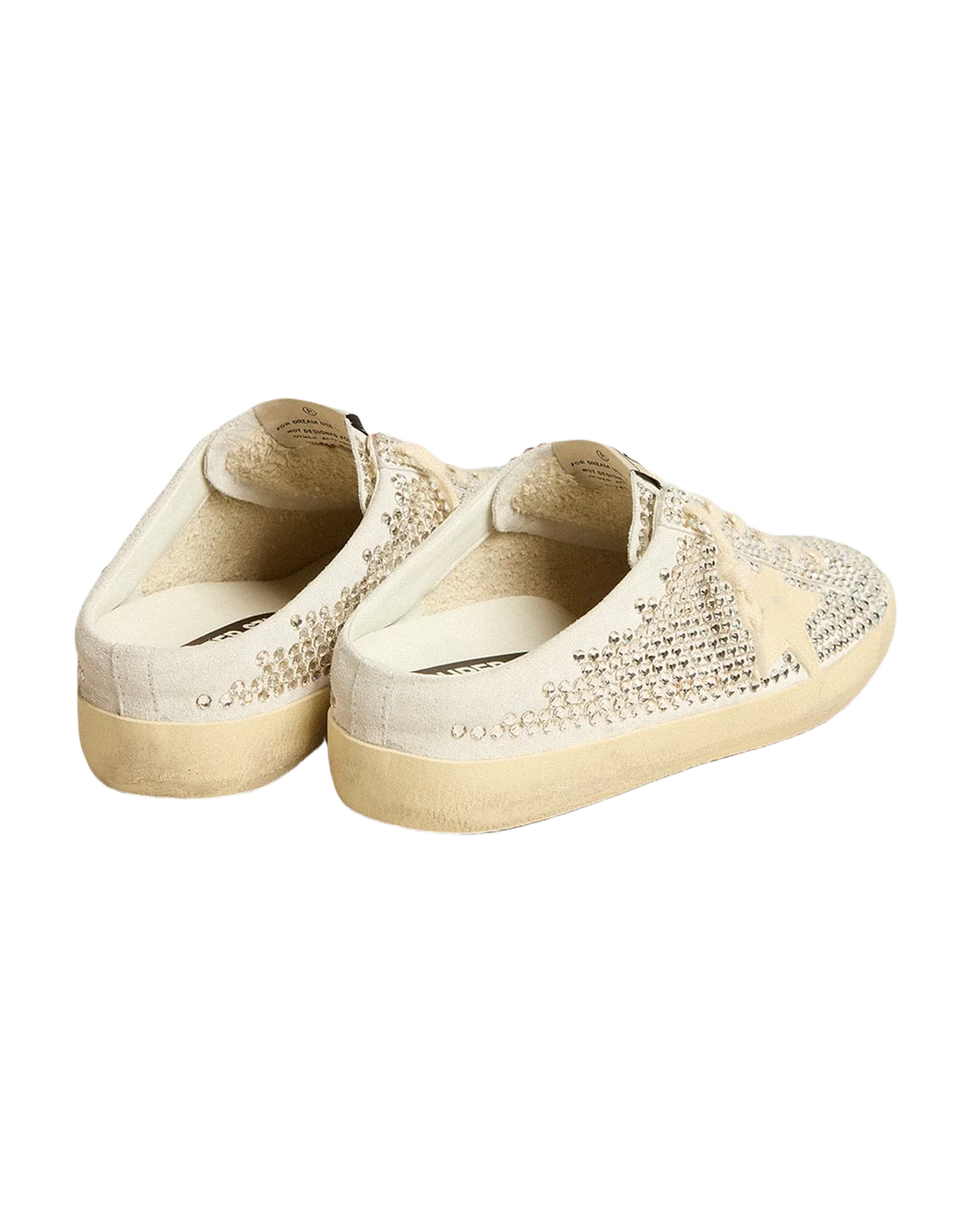 Women | Super-Star Sabots Ltd Swarovski Crystals with White Leather Star | White x Silver x Milk - Image 4