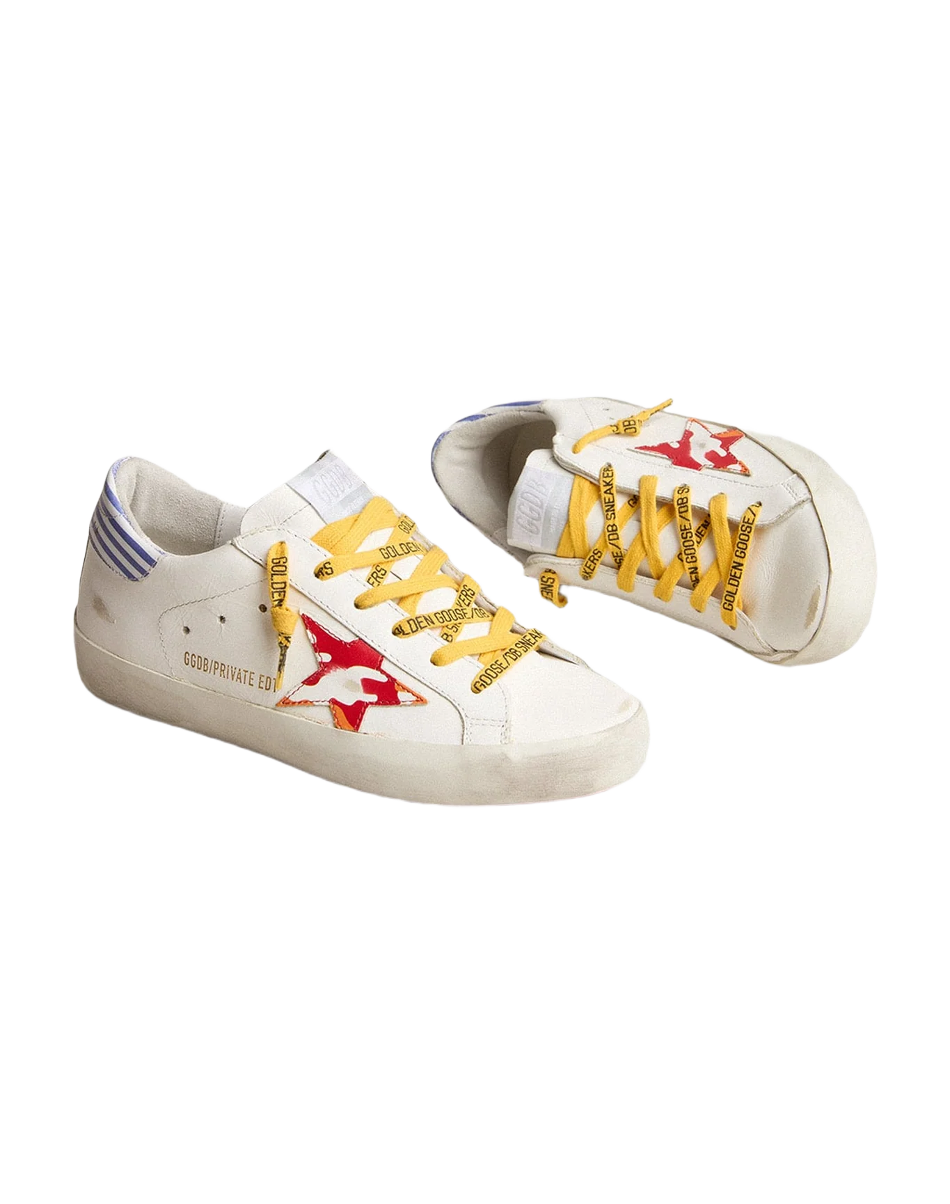 Women | Super-Star Sneakers Dfs- White Leather Star Stripes Heel - Image 2