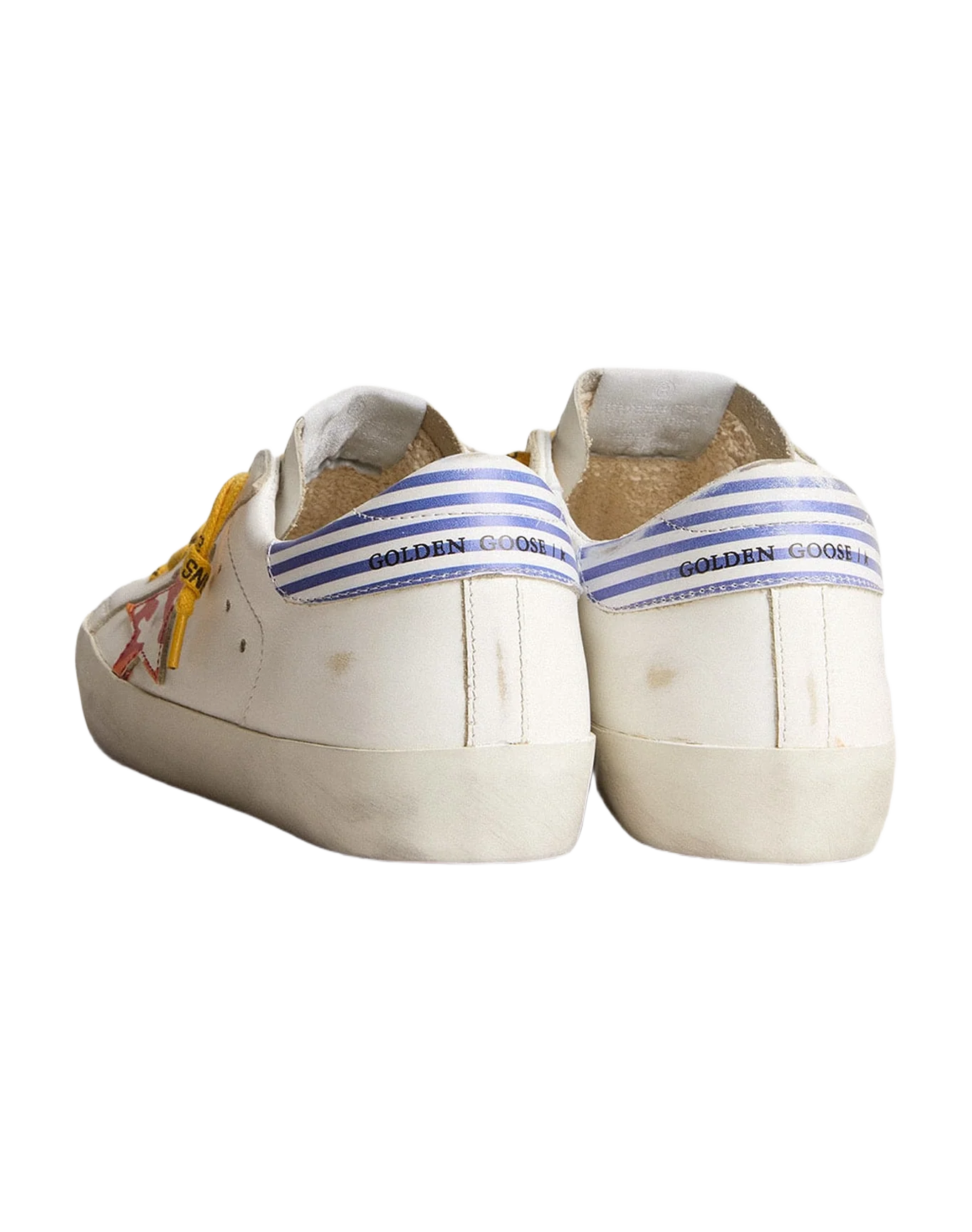 Women | Super-Star Sneakers Dfs- White Leather Star Stripes Heel - Image 5