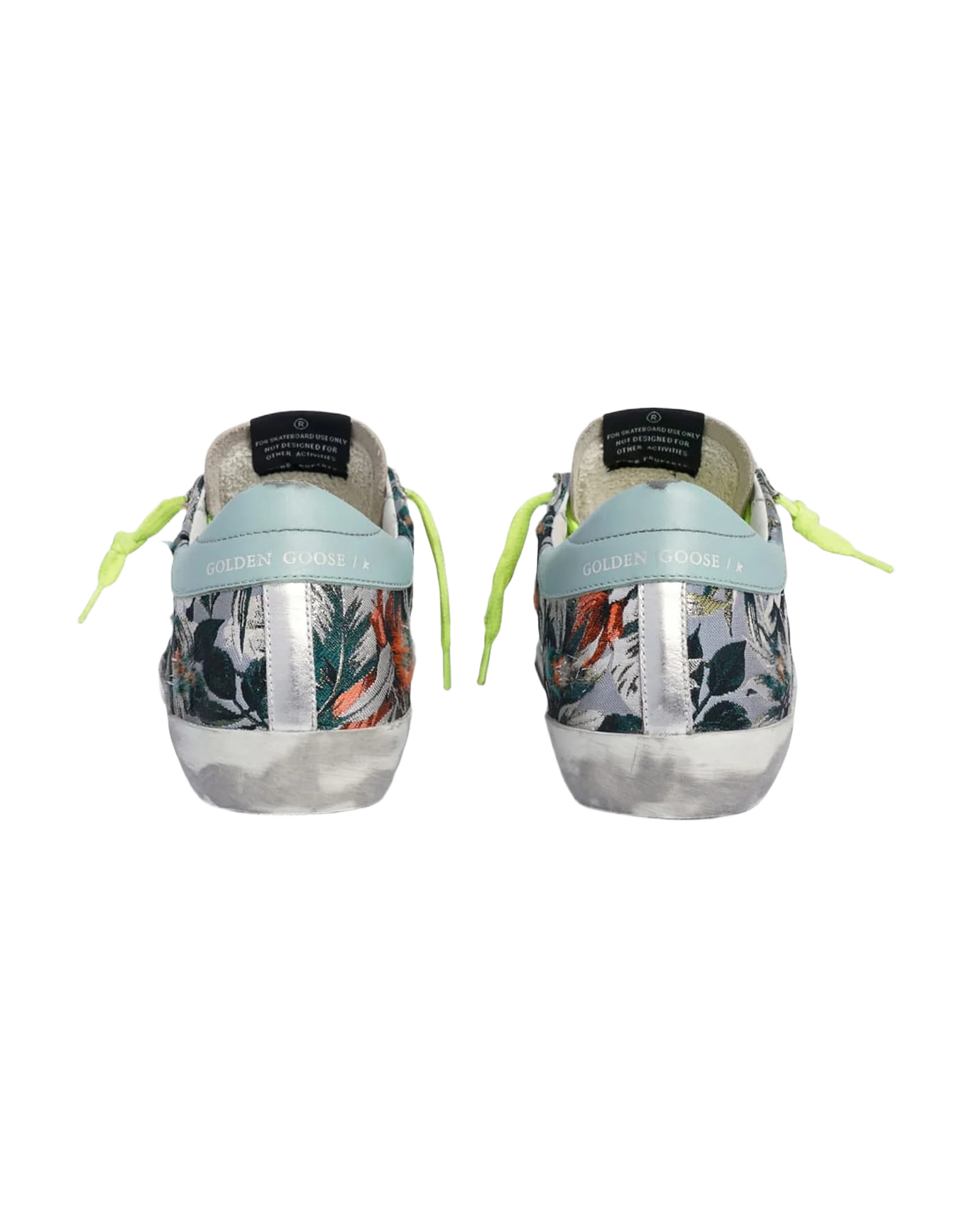 Women | Super-Star Sneakers Floral-Patterned Jacquard with A Silver Star | Multicolor x Silver x Turquoise - Image 6
