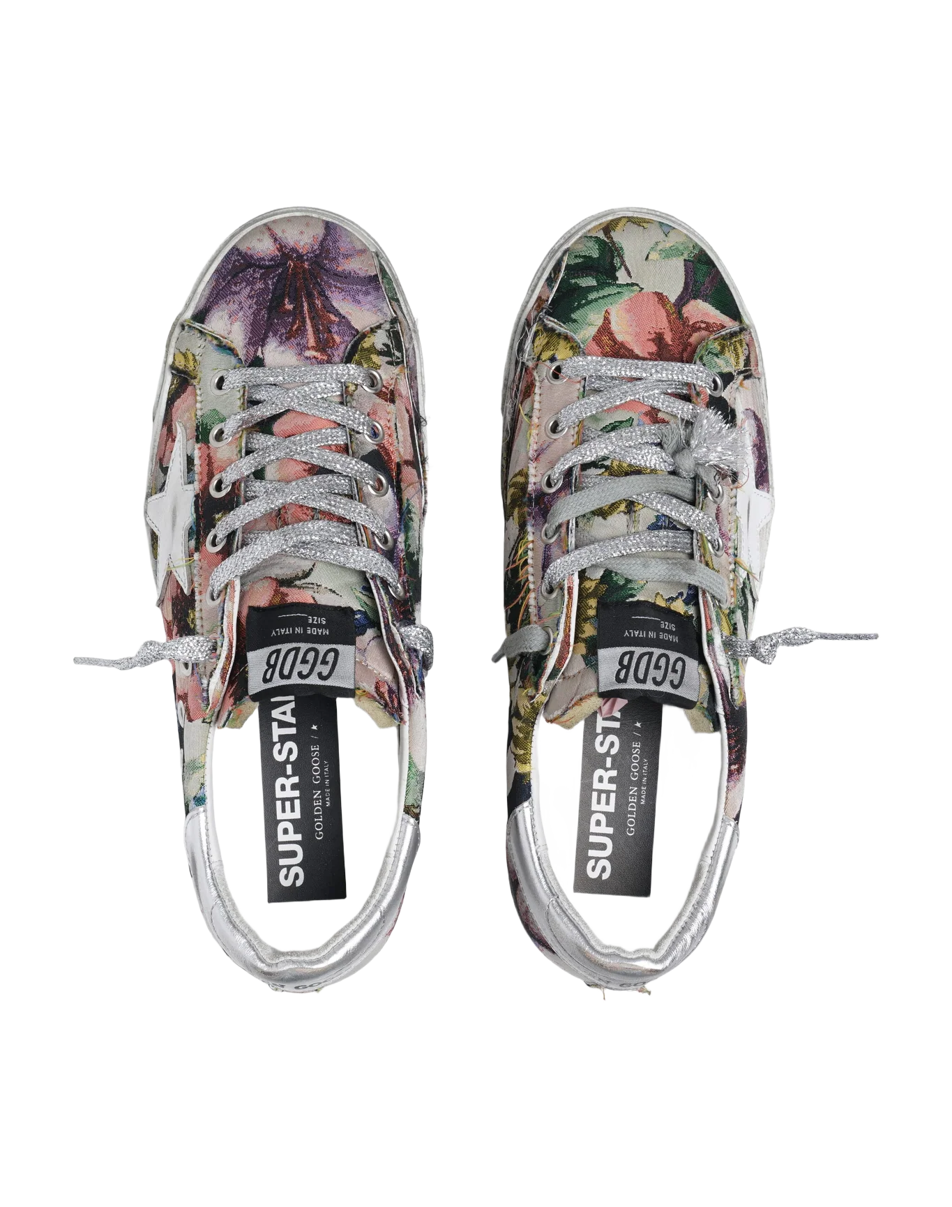 Women | Super-Star Sneakers Floral-Print Jacquard | Multicolor x White x Silver - Image 2