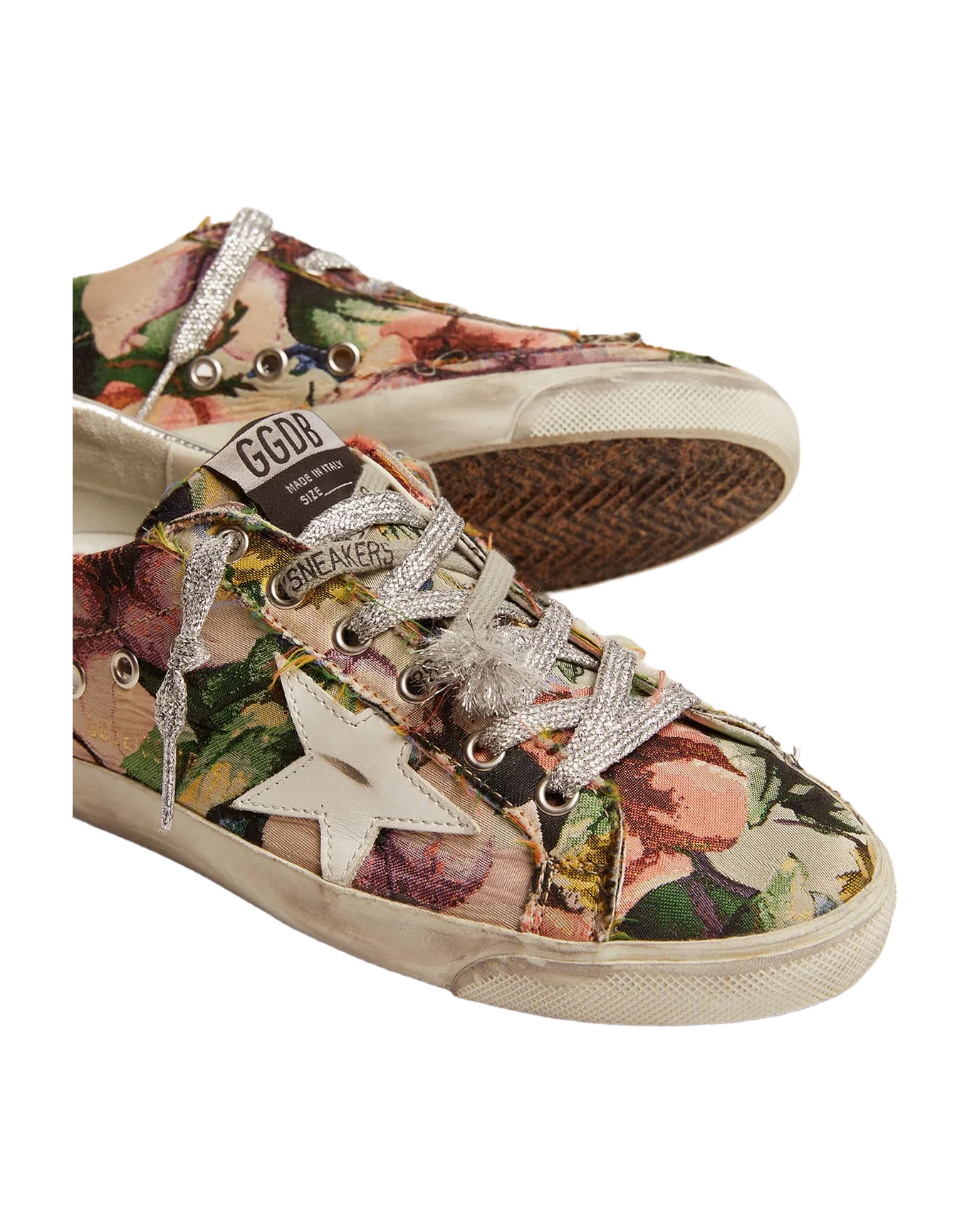 Women | Super-Star Sneakers Floral-Print Jacquard | Multicolor x White x Silver - Image 3