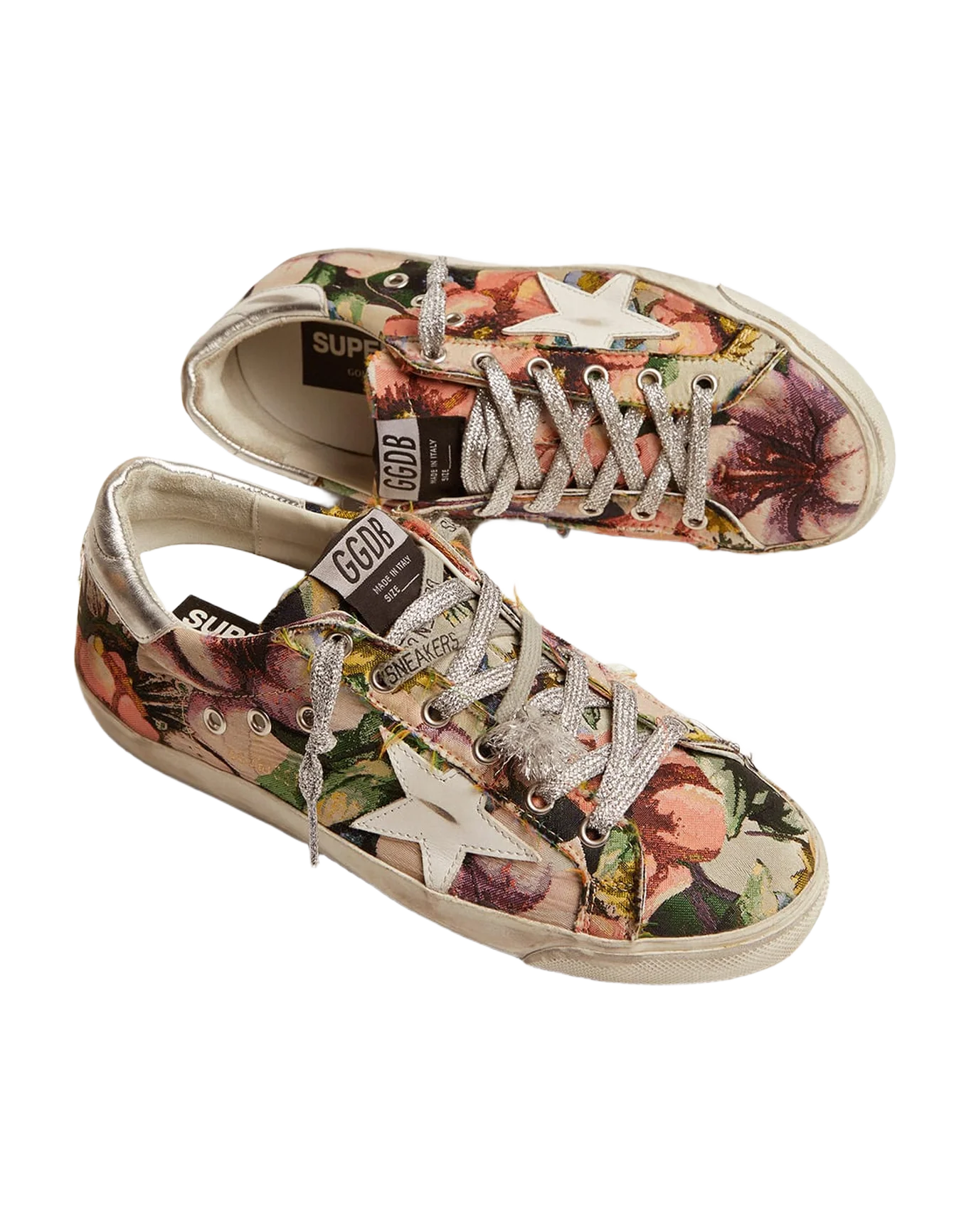 Women | Super-Star Sneakers Floral-Print Jacquard | Multicolor x White x Silver - Image 4