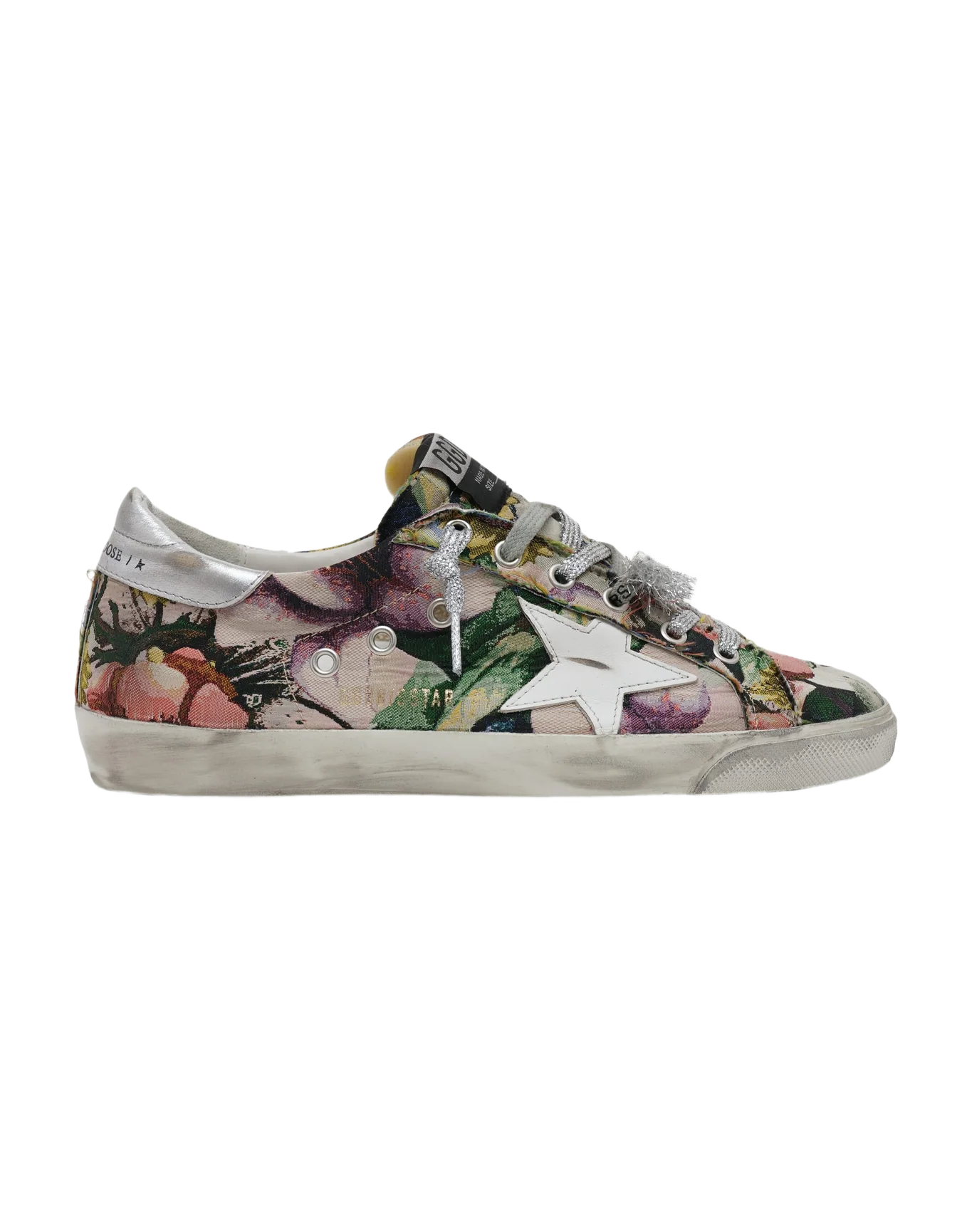 Women | Super-Star Sneakers Floral-Print Jacquard | Multicolor x White x Silver - Image 9