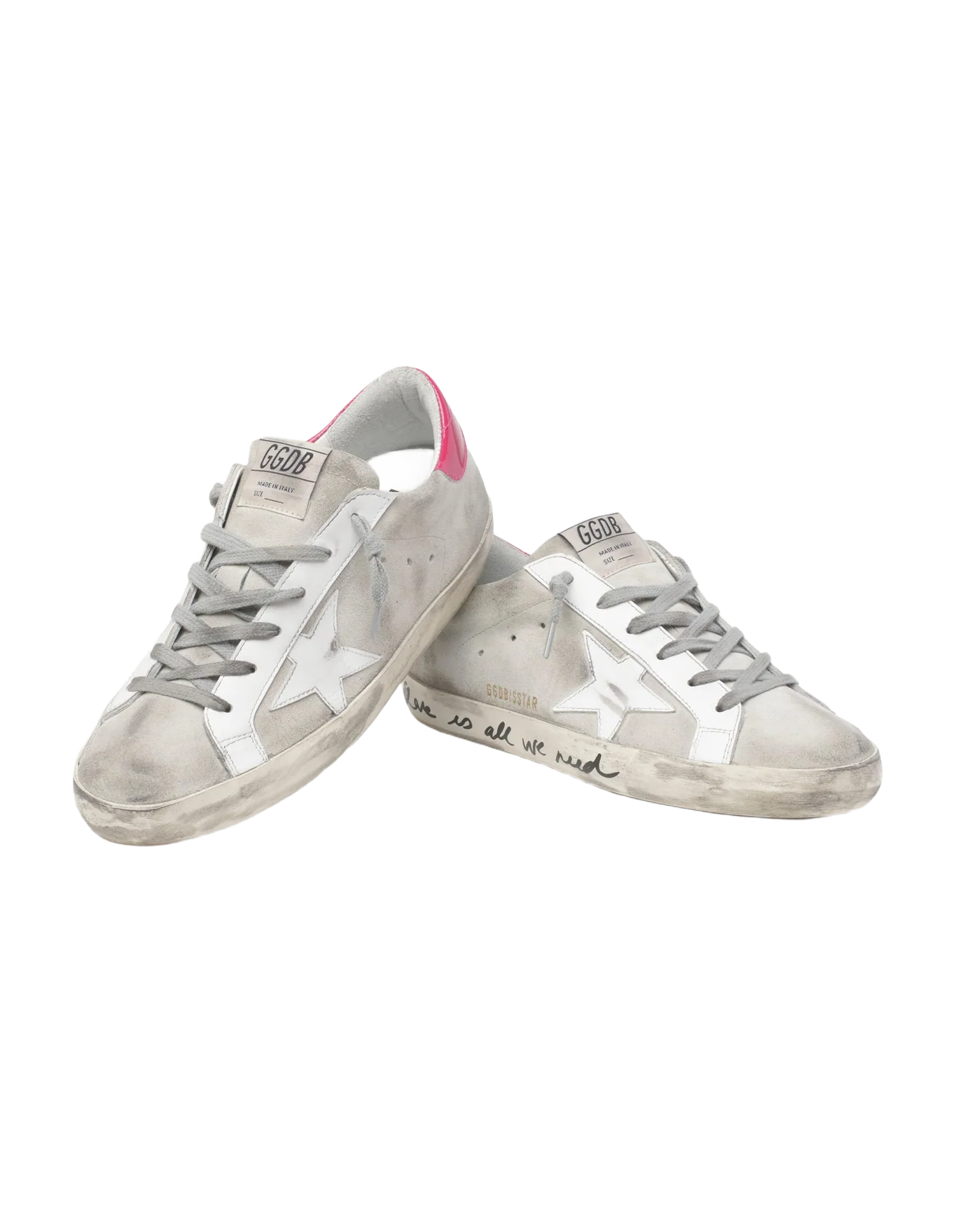 Women | Super-Star Sneakers Gray Suede with White Star & Red Heel Tab | Ice x White x Light Red - Image 3