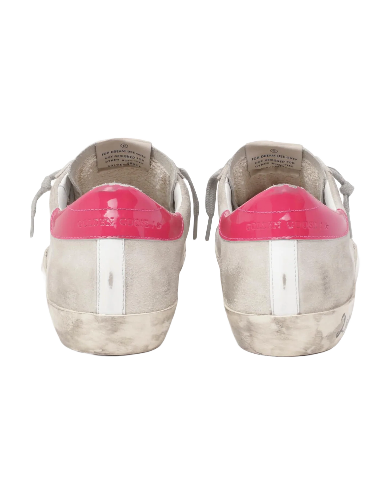 Women | Super-Star Sneakers Gray Suede with White Star & Red Heel Tab | Ice x White x Light Red - Image 7