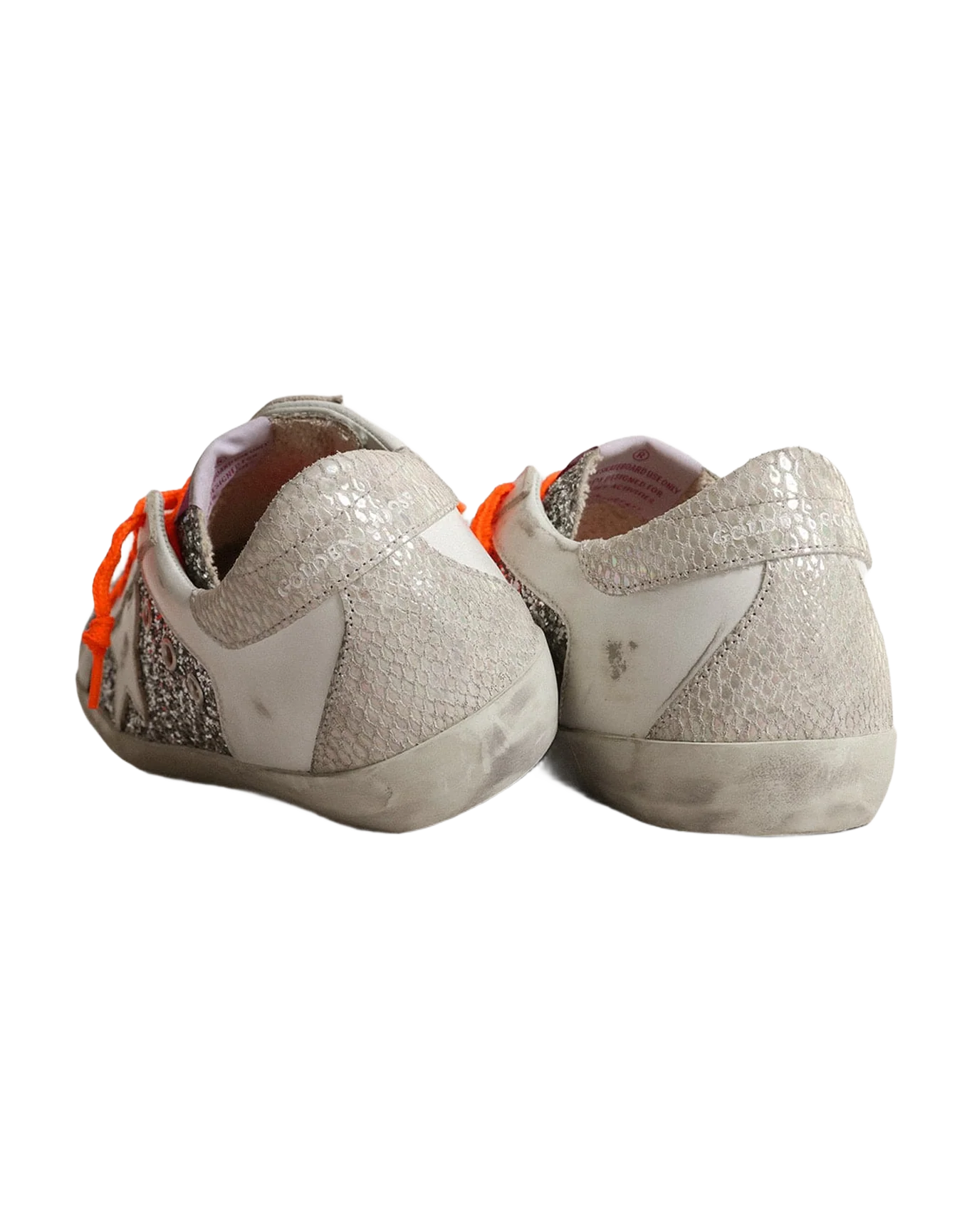 Women | Super-Star Sneakers Leather & Glitter with White Star | Silver x White x Ice - Image 3