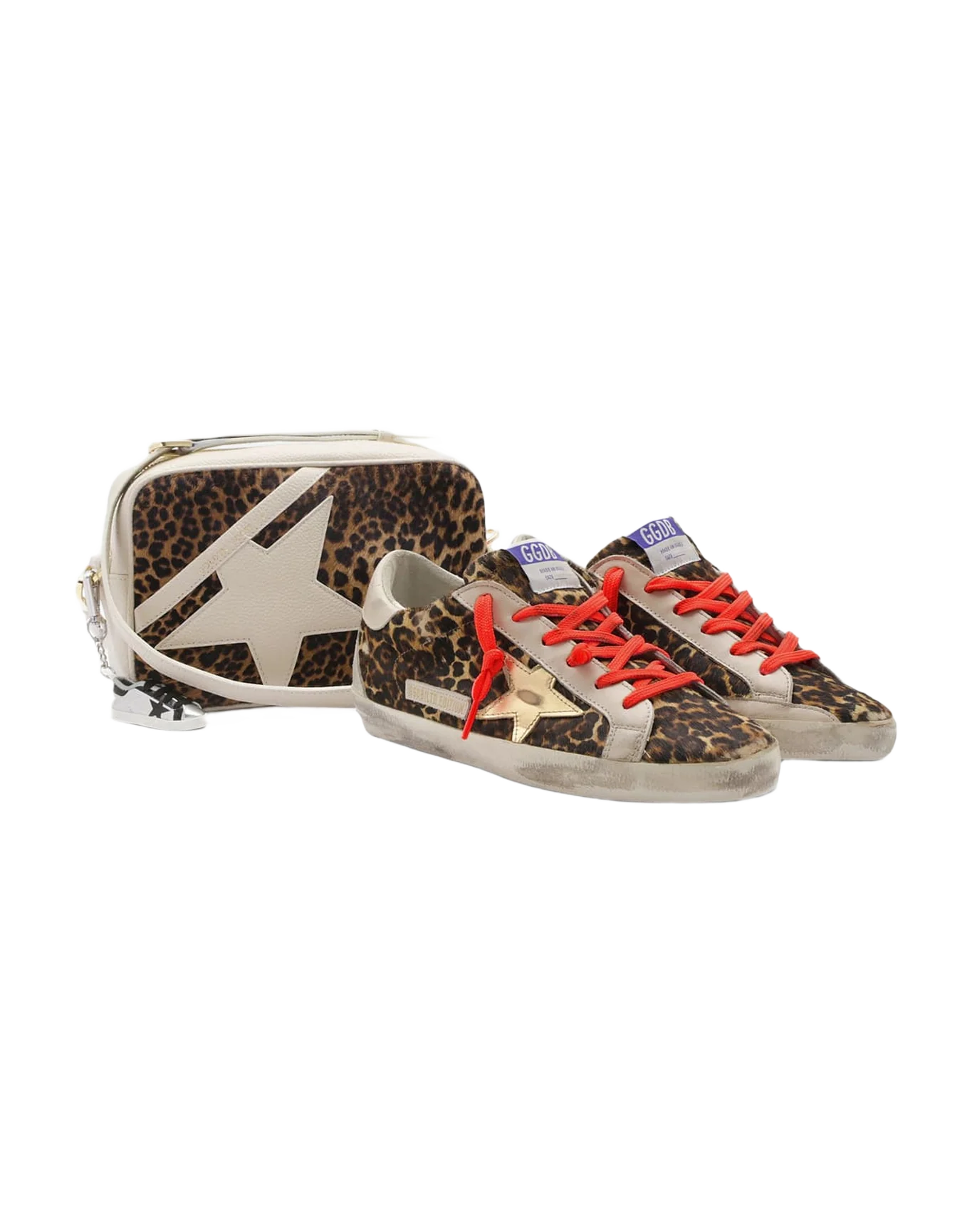 Women | Super-Star Sneakers Leopard-Print Pony Skin with Gold Star | Beige Brown Leo x Gold x Ice - Image 3