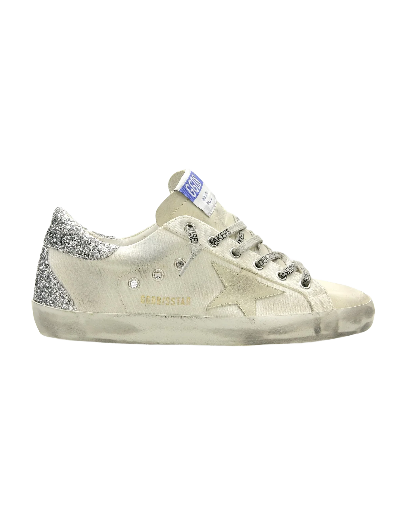 Women | Super-Star Sneakers Optic White Canvas with Silver Glitter Heel Tab | Milk x Optic White x Silver - Image 4