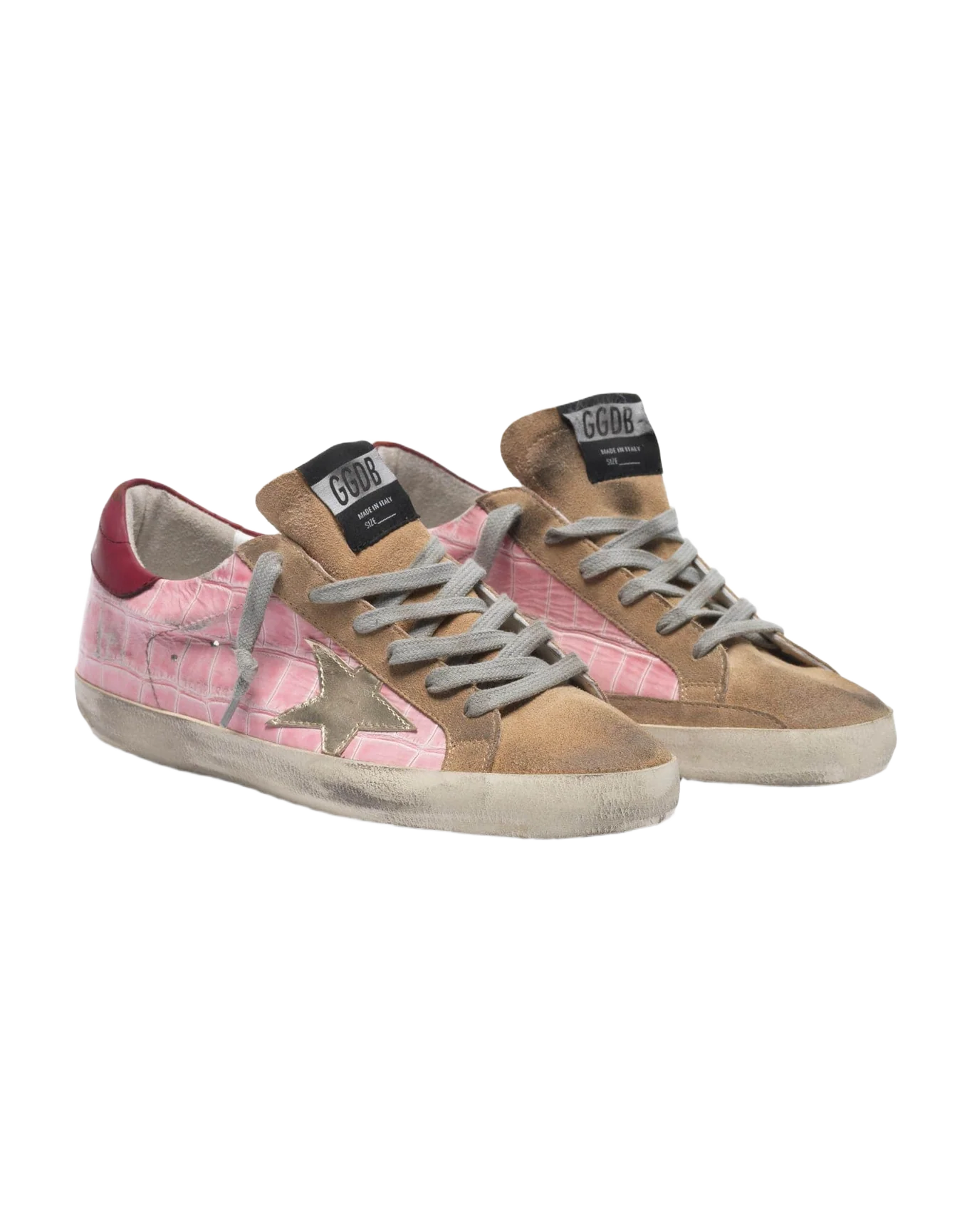 Women | Super-Star Sneakers Pink Crocodile-Print Leather with Platinum Star - Image 5