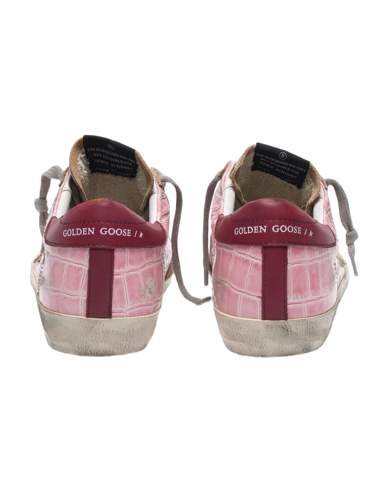 Women | Super-Star Sneakers Pink Crocodile-Print Leather with Platinum Star - Image 7