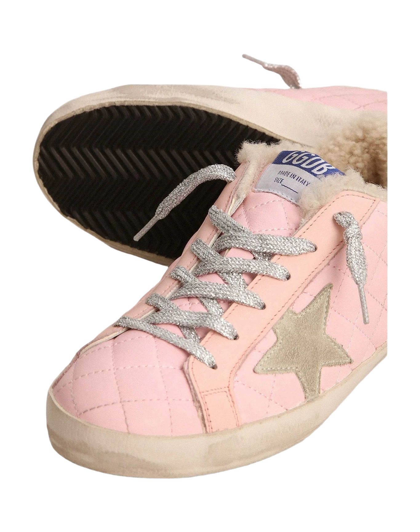 Women | Super-Star Sneakers Pink Quilted Leather with Shearling Lining | Pink x Ice x Rose Quartz
