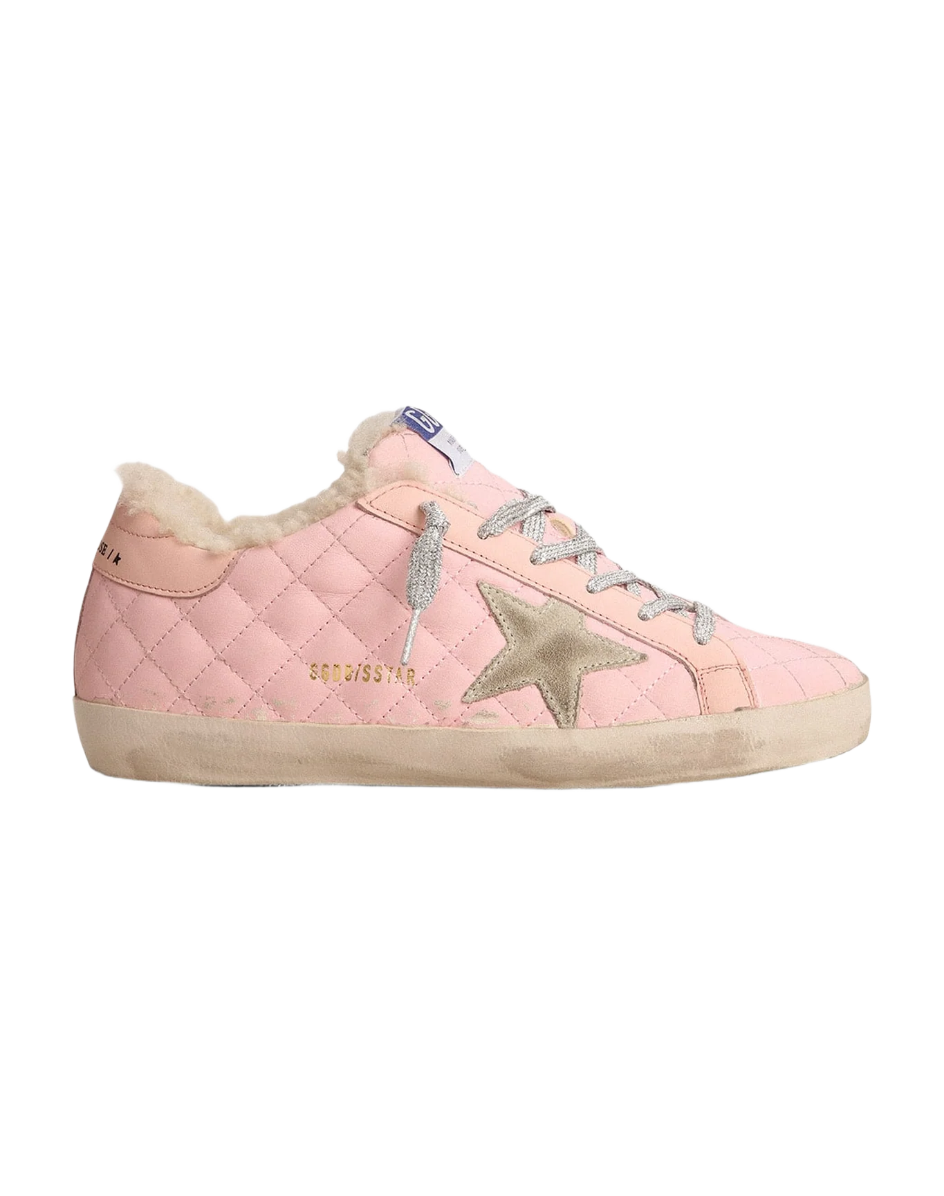Women | Super-Star Sneakers Pink Quilted Leather with Shearling Lining | Pink x Ice x Rose Quartz - Image 6