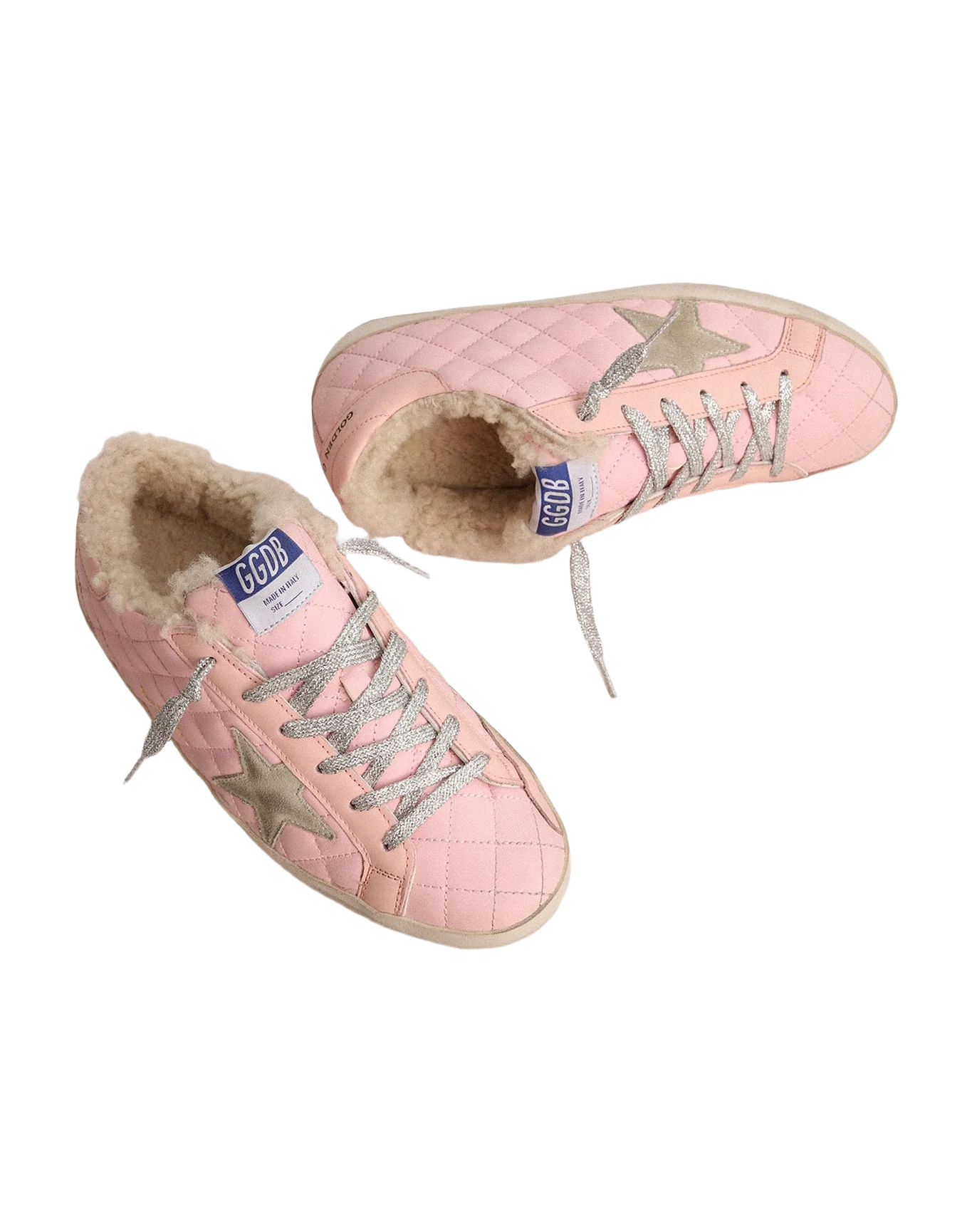 Women | Super-Star Sneakers Pink Quilted Leather with Shearling Lining | Pink x Ice x Rose Quartz - Image 7