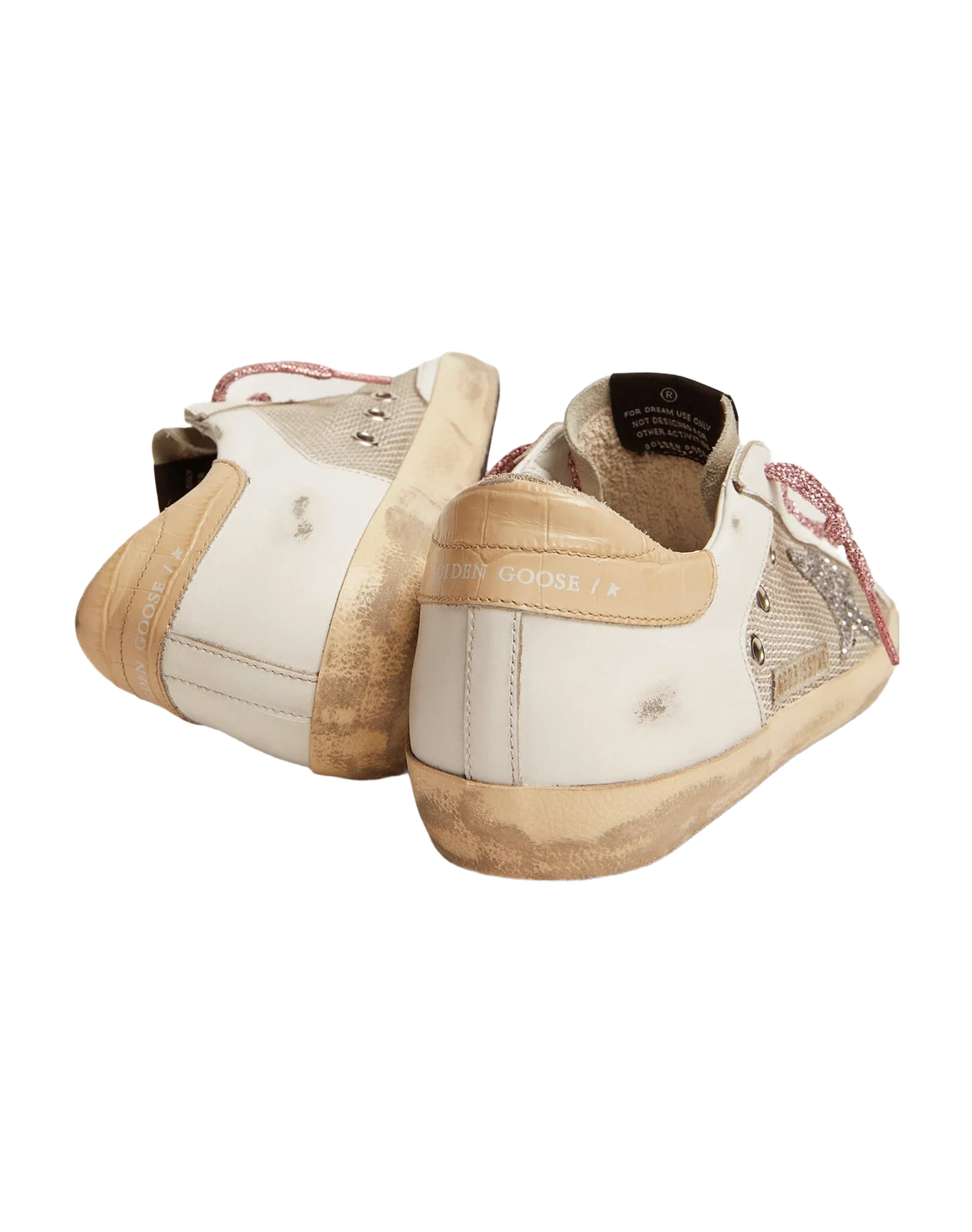 Women | Super-Star Sneakers White Leather & Silver Mesh | Light Silver x White x Ice x Silver x Beige - Image 2