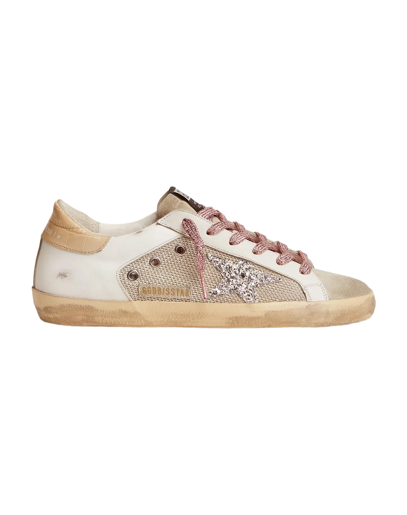 Women | Super-Star Sneakers White Leather & Silver Mesh | Light Silver x White x Ice x Silver x Beige - Image 4