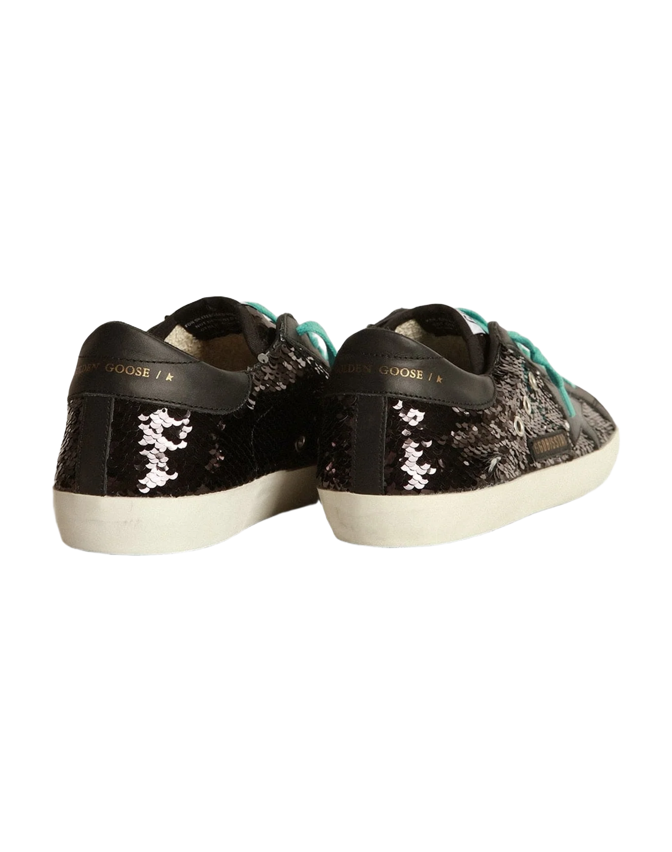 Women | Super-Star Sneakers with All-Over Black Sequins | Black