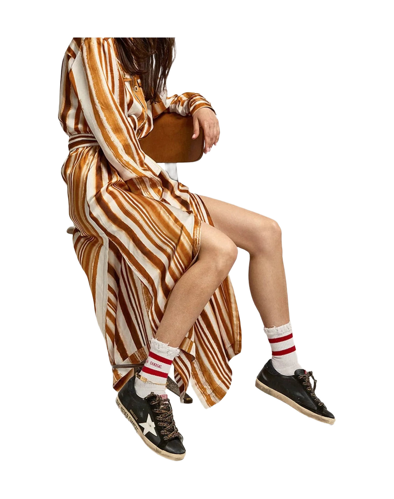 Women | Super-Star Sneakers with Black Upper & Gold Ankle Guard | Black x White