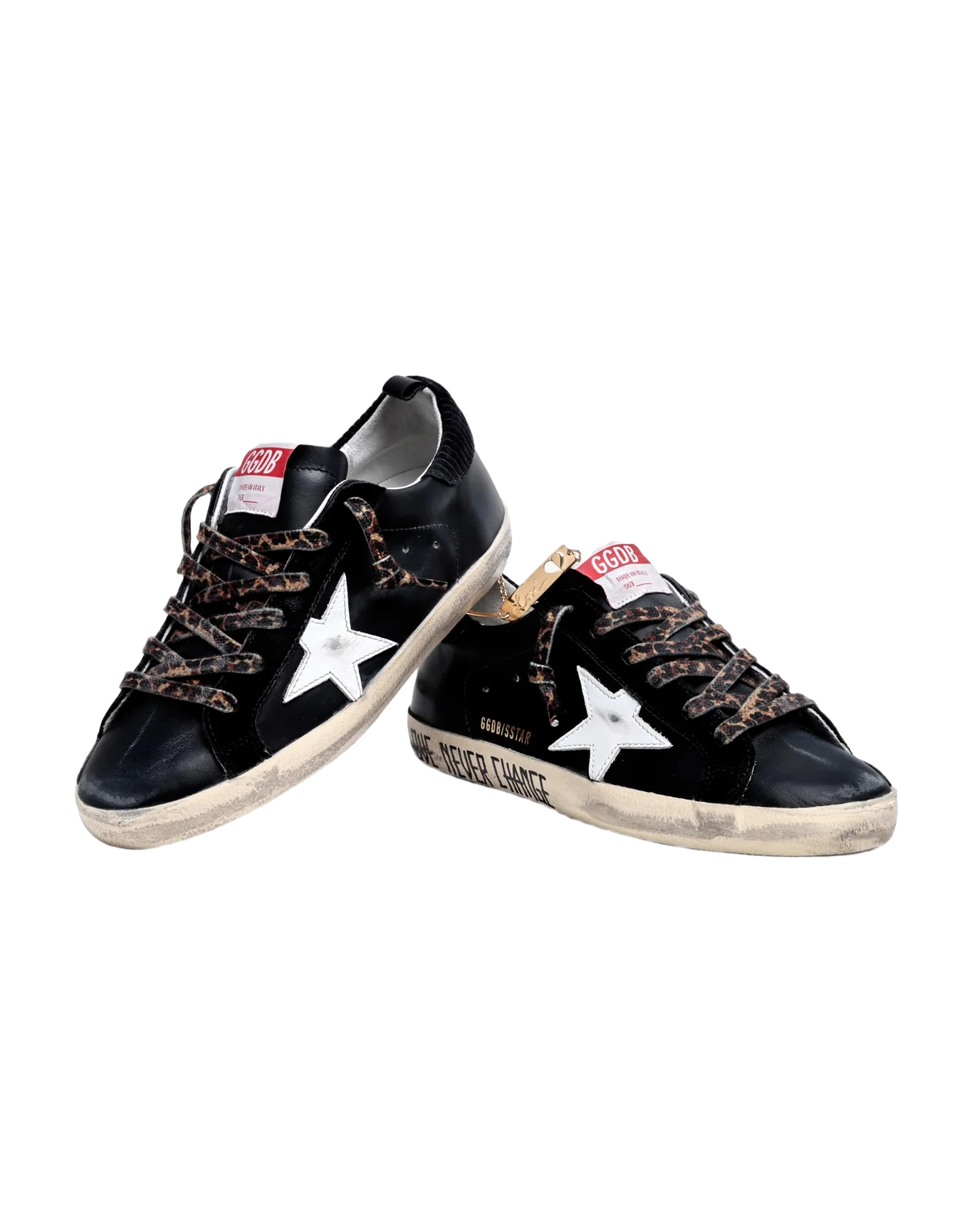 Women | Super-Star Sneakers with Black Upper & Gold Ankle Guard | Black x White - Image 9