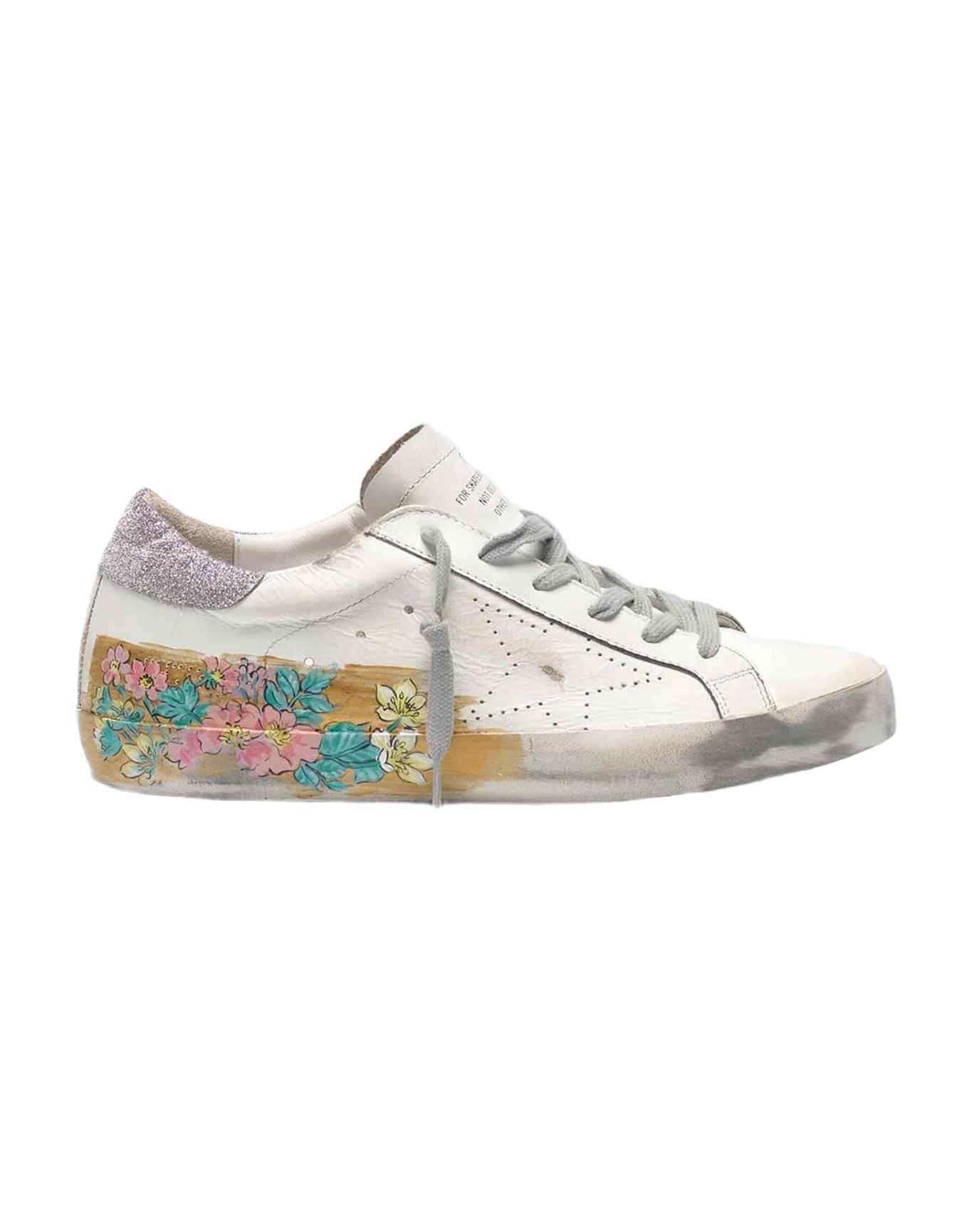 Women | Super-Star Sneakers with Gold Varnish & Hand-Painted Details