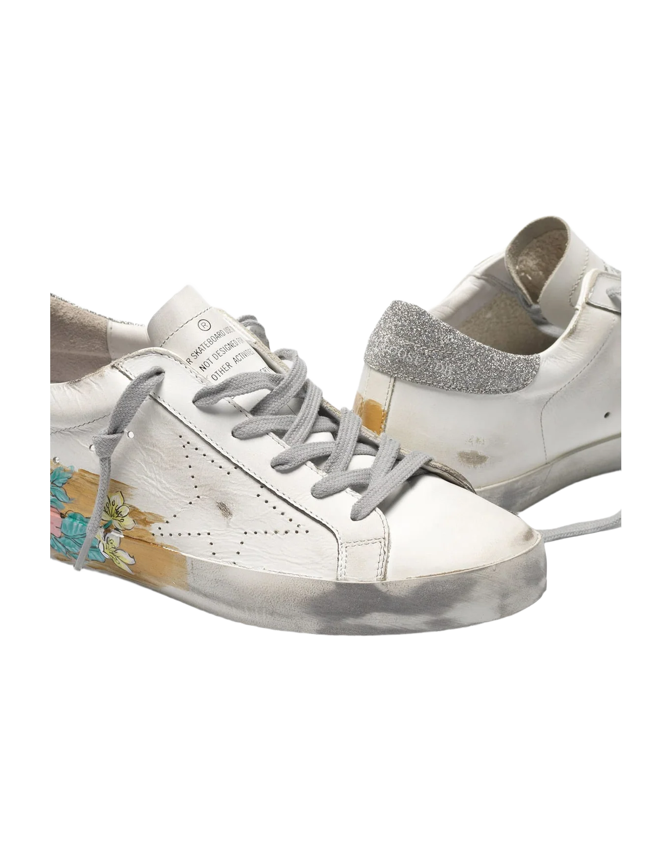 Women | Super-Star Sneakers with Gold Varnish & Hand-Painted Details - Image 3