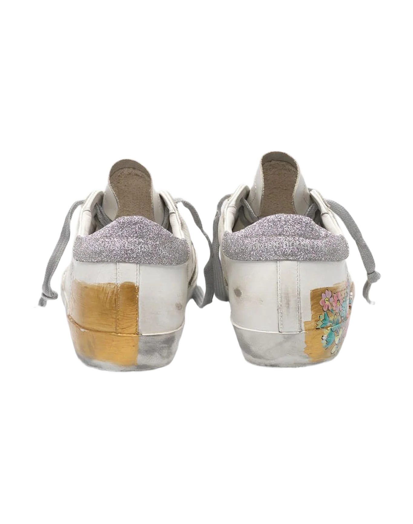 Women | Super-Star Sneakers with Gold Varnish & Hand-Painted Details - Image 5